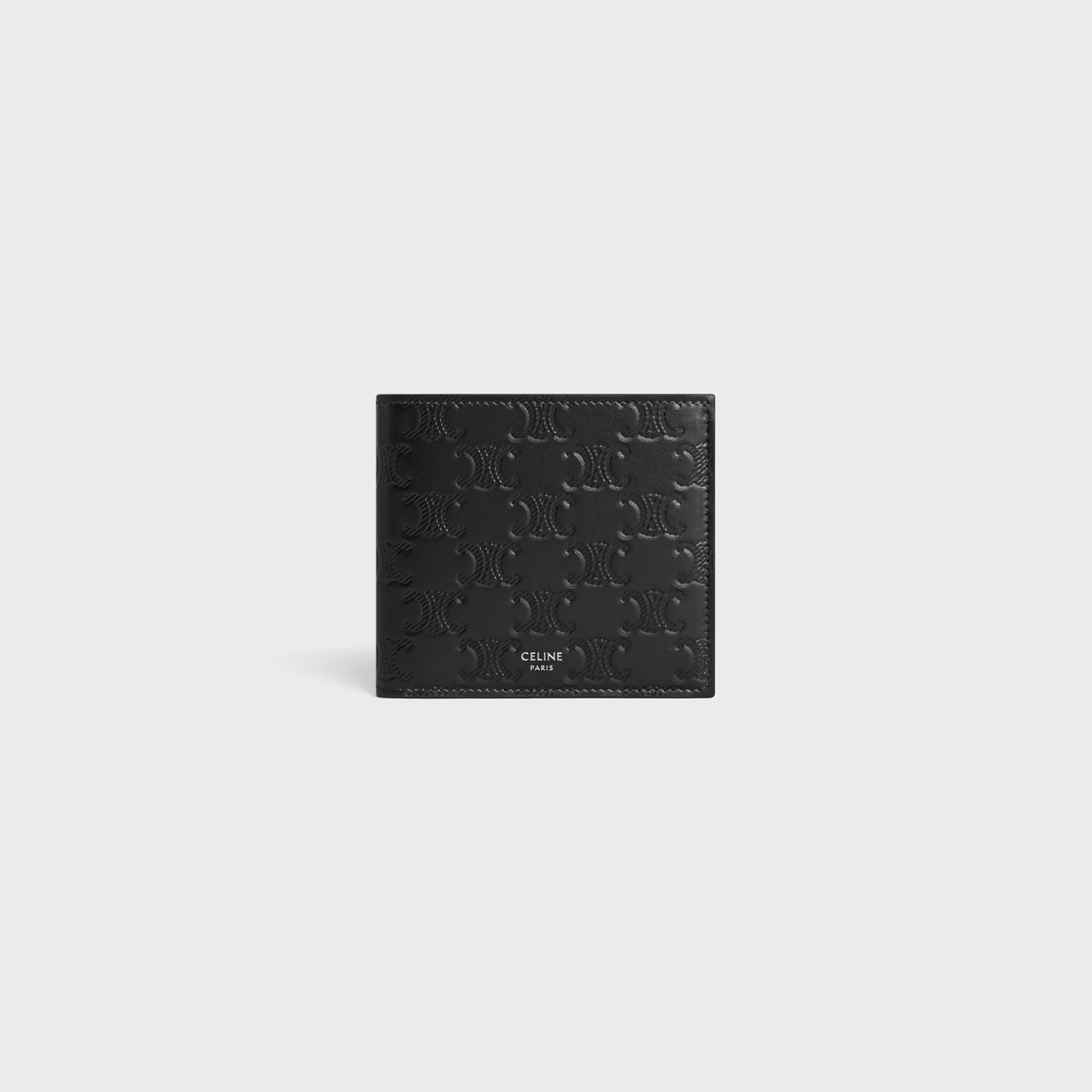 Bi-fold Wallet with Coin Compartment in Calfskin with triomphe embossed^CELINE Flash Sale