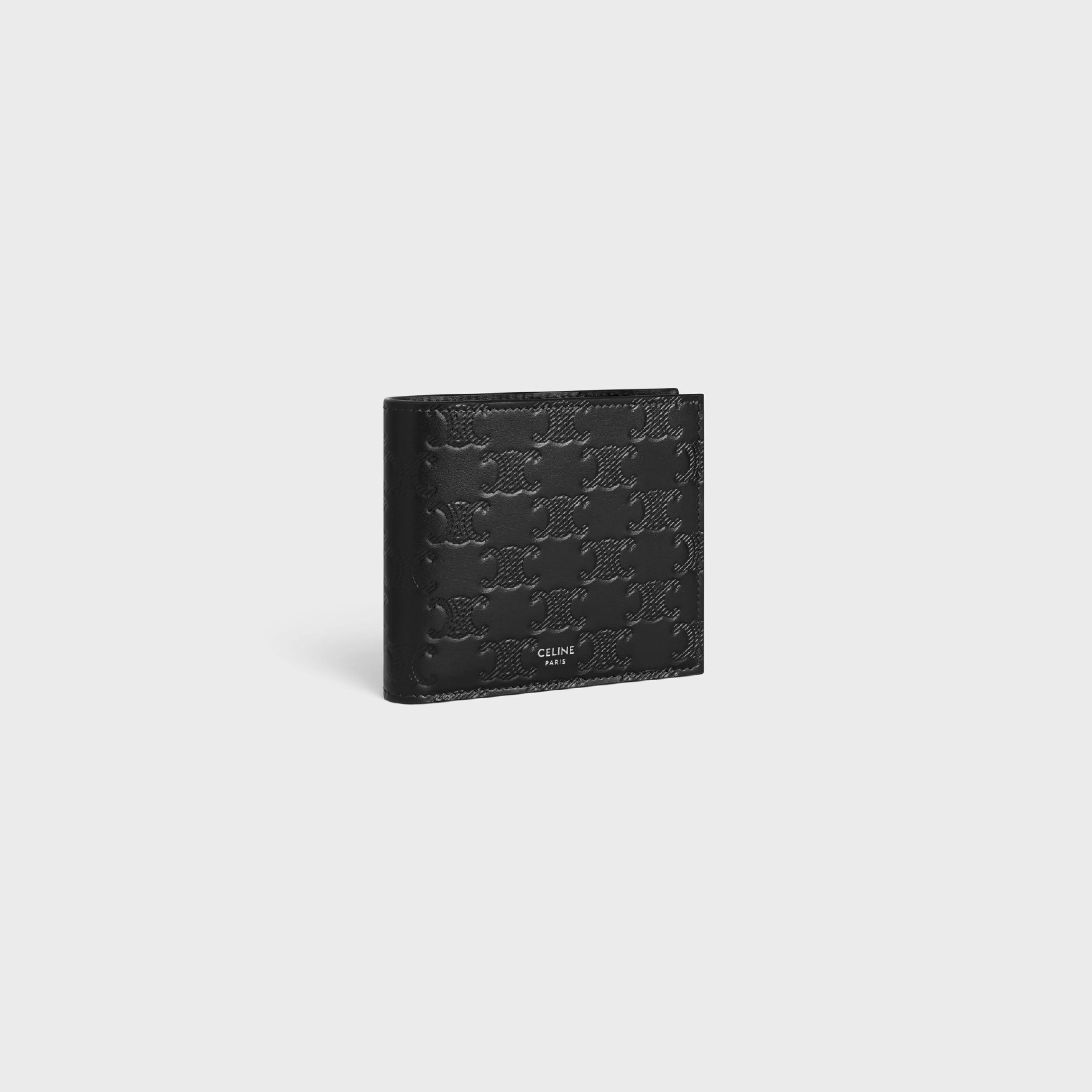 Bi-fold Wallet with Coin Compartment in Calfskin with triomphe embossed^CELINE Flash Sale
