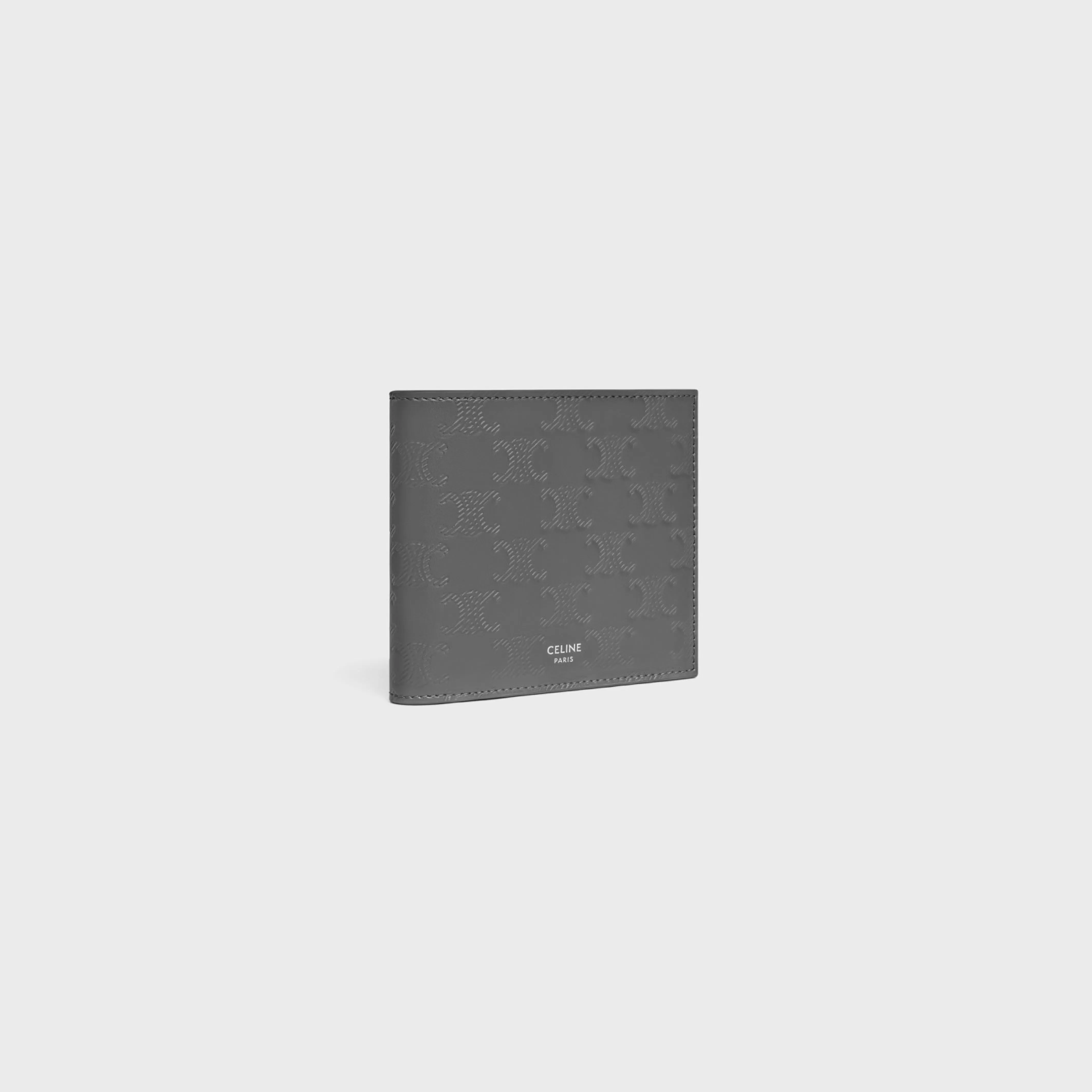Bi-fold Wallet with Coin Compartment in Calfskin with triomphe embossed^CELINE New