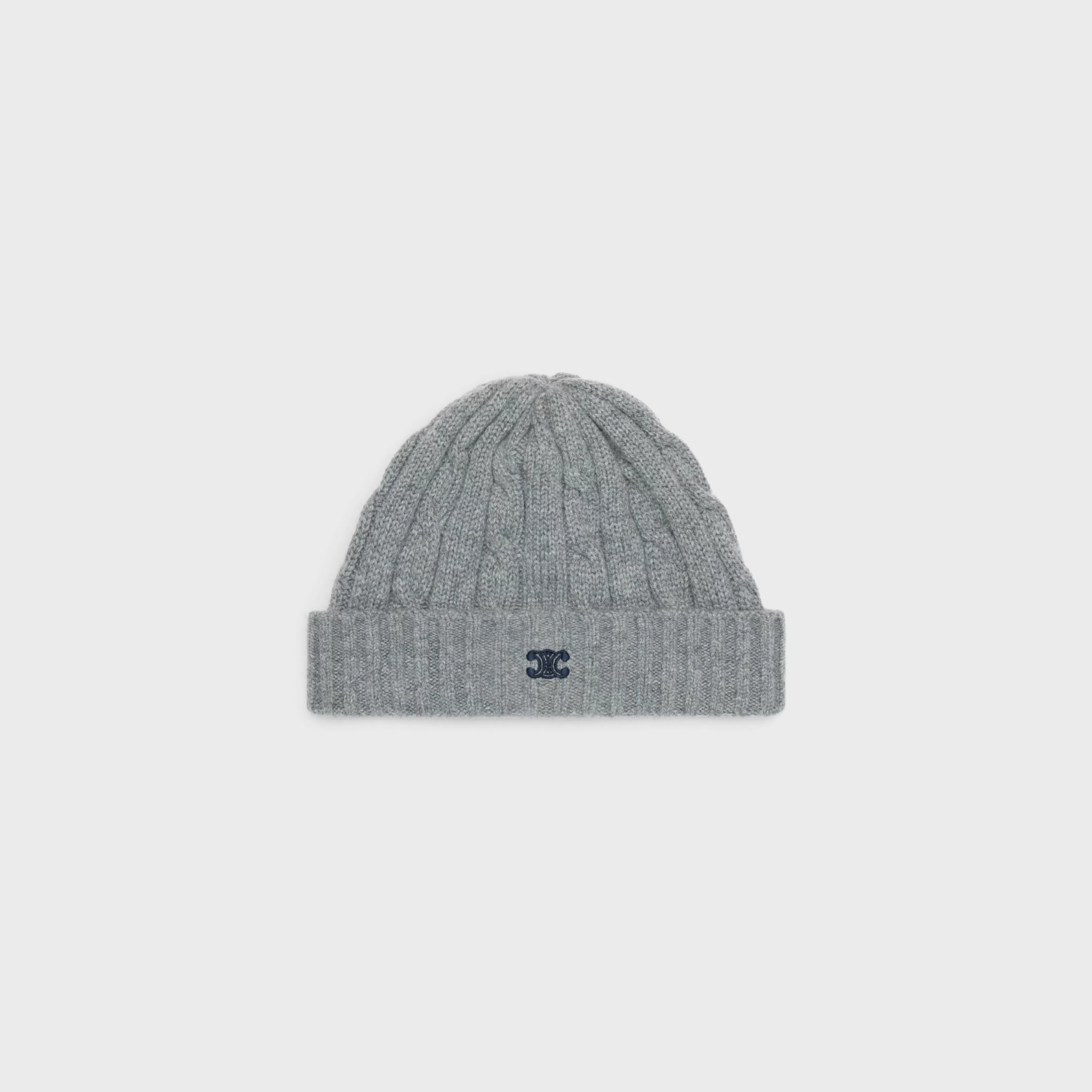 cable-knit triomphe beanie in cashmere^CELINE New