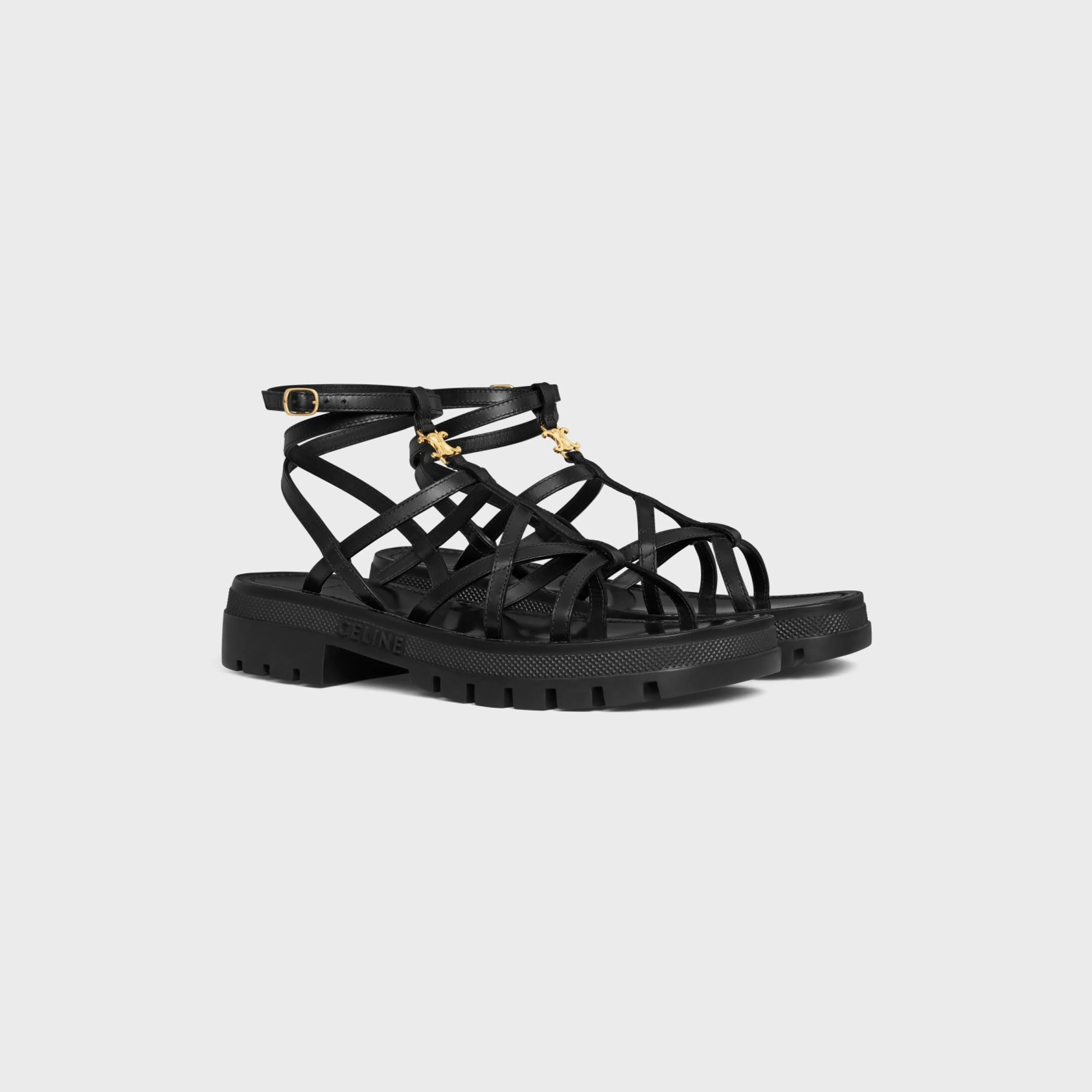 - CLEA TRIOMPHE STRAPPY SANDAL in CALFSKIN - VEGETAL TANNING^CELINE Flash Sale