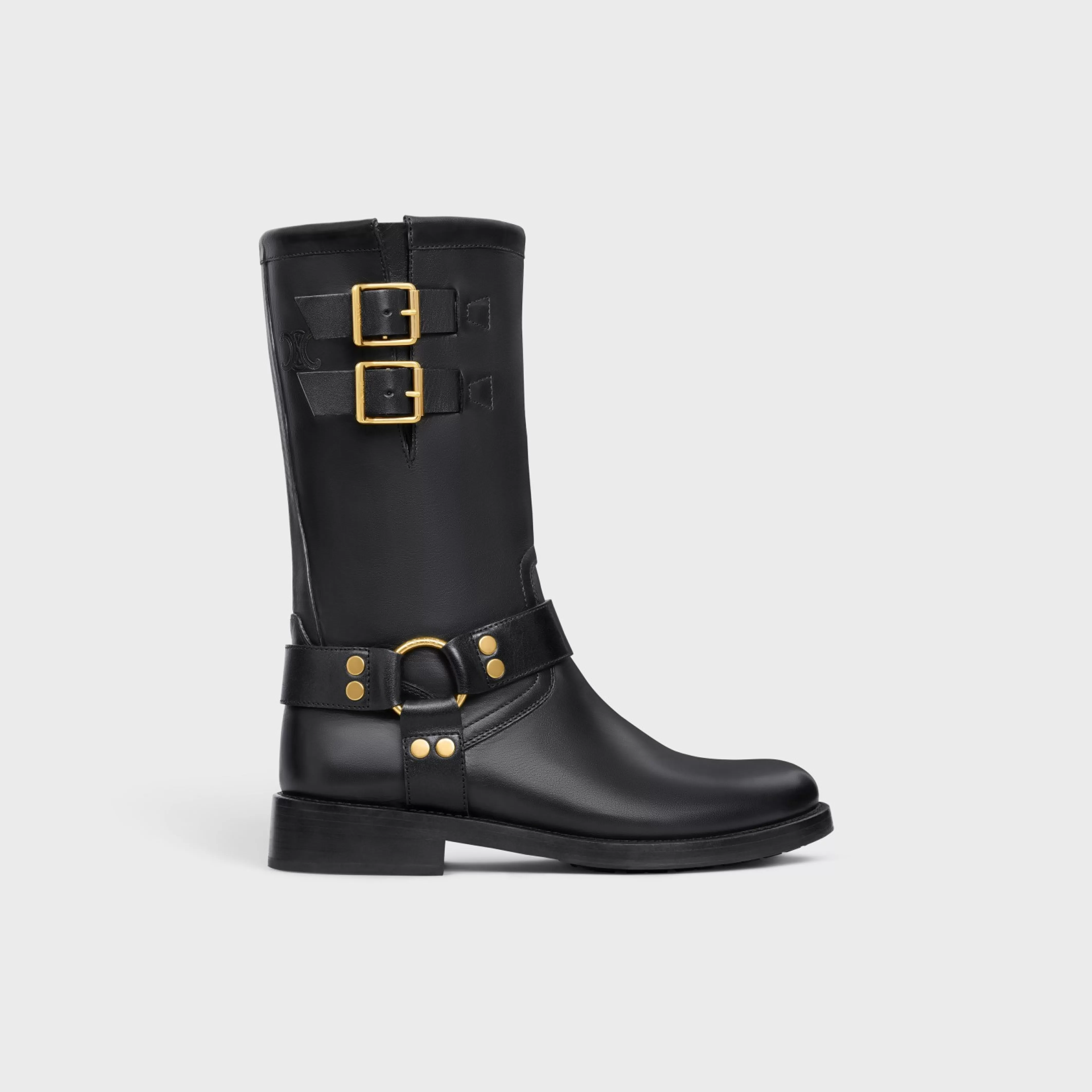 BIKER MID BOOT WITH HARNESS in CALFSKIN - VEGETAL TANNING^CELINE Sale