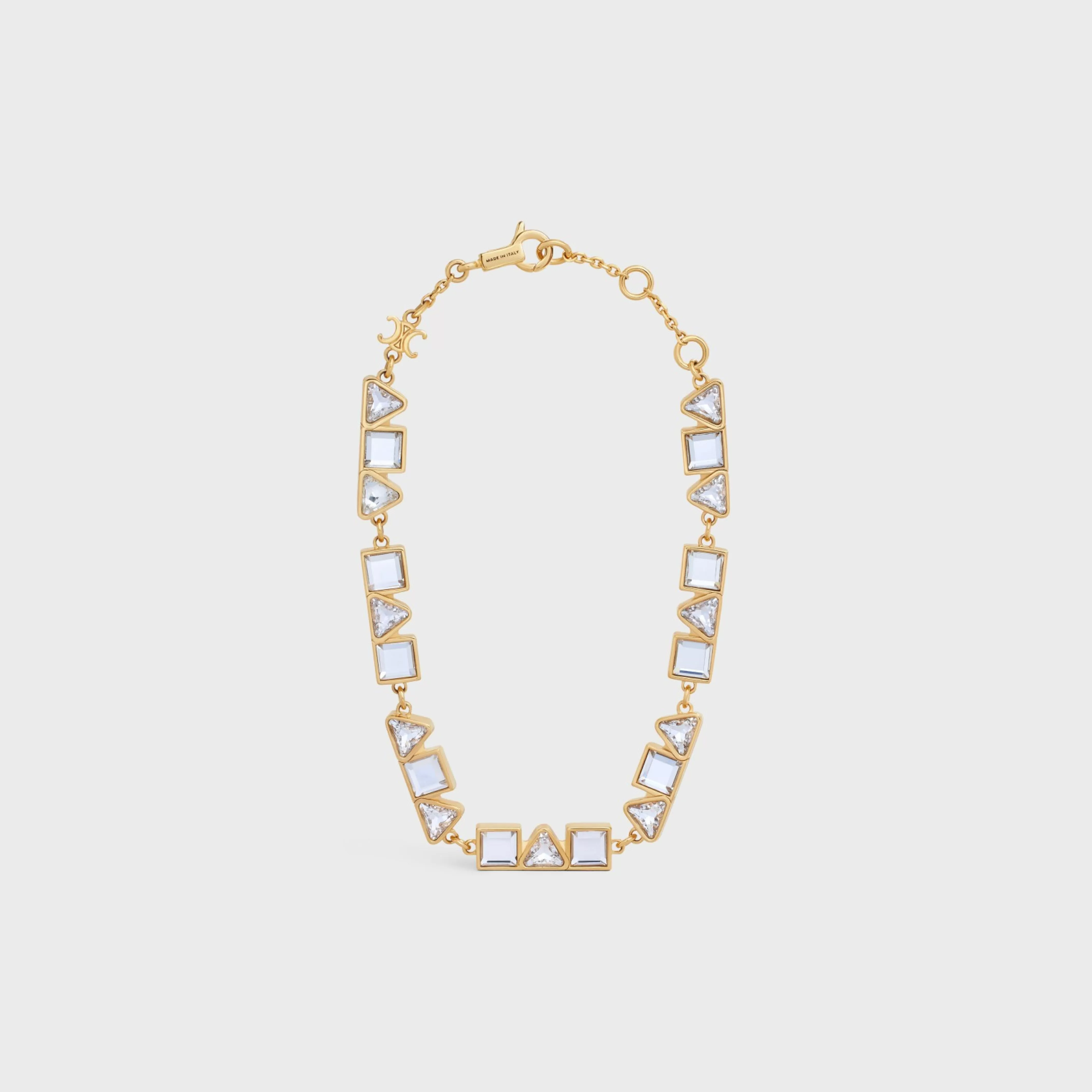 Geometric Bracelet in Brass with Gold Finish and Strass^CELINE Cheap