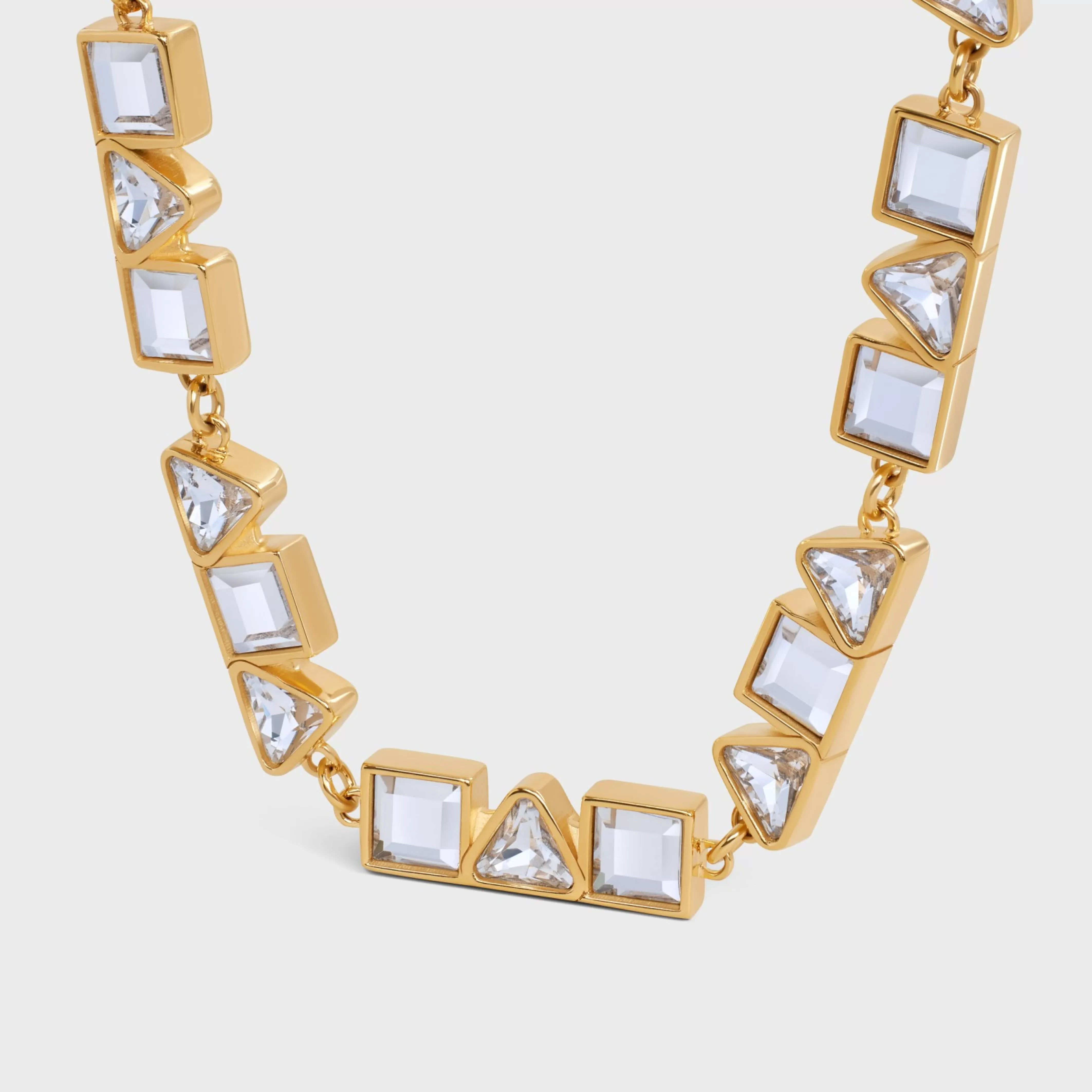 Geometric Bracelet in Brass with Gold Finish and Strass^CELINE Cheap