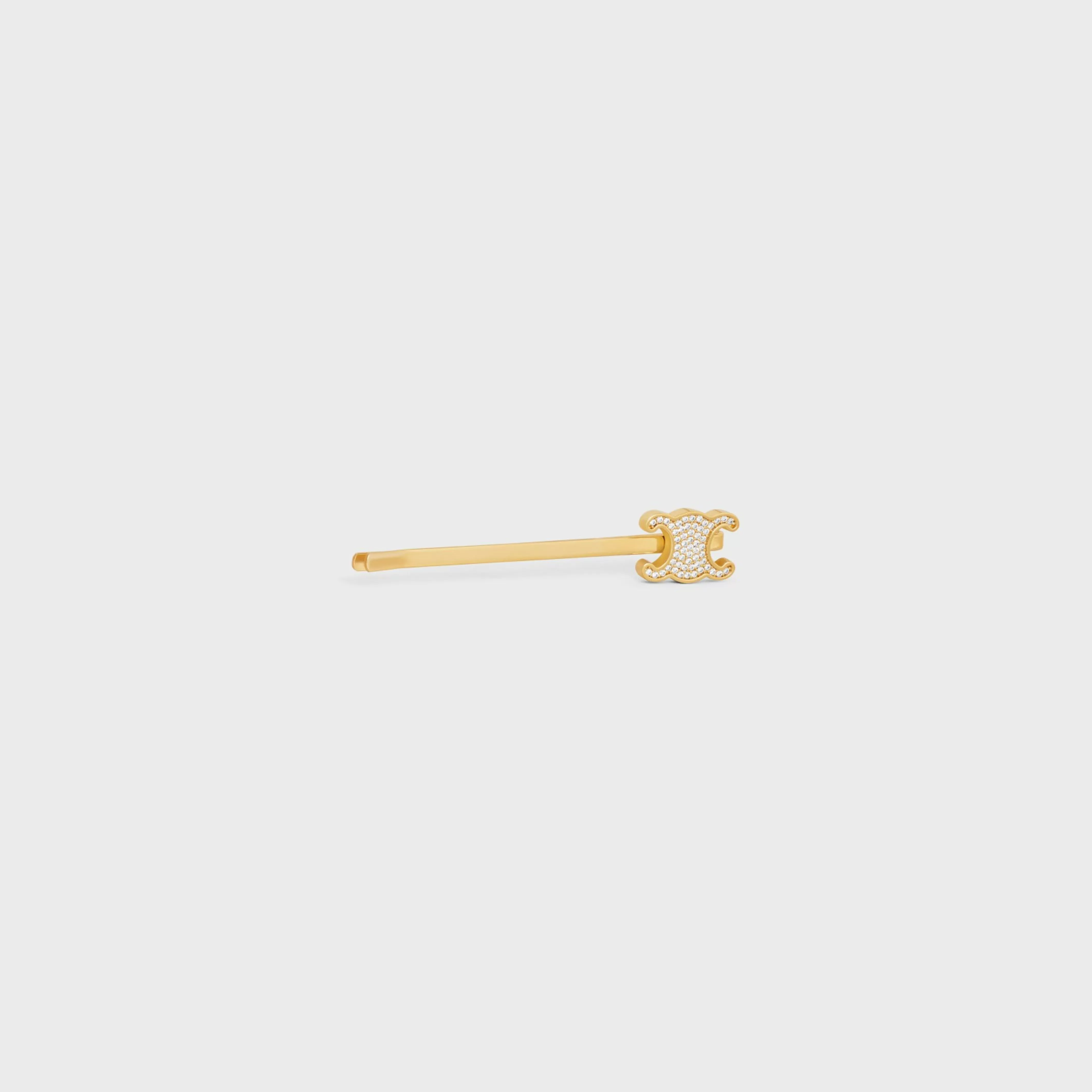 Hair Slide in Brass with Gold Finish and Strass^CELINE Store