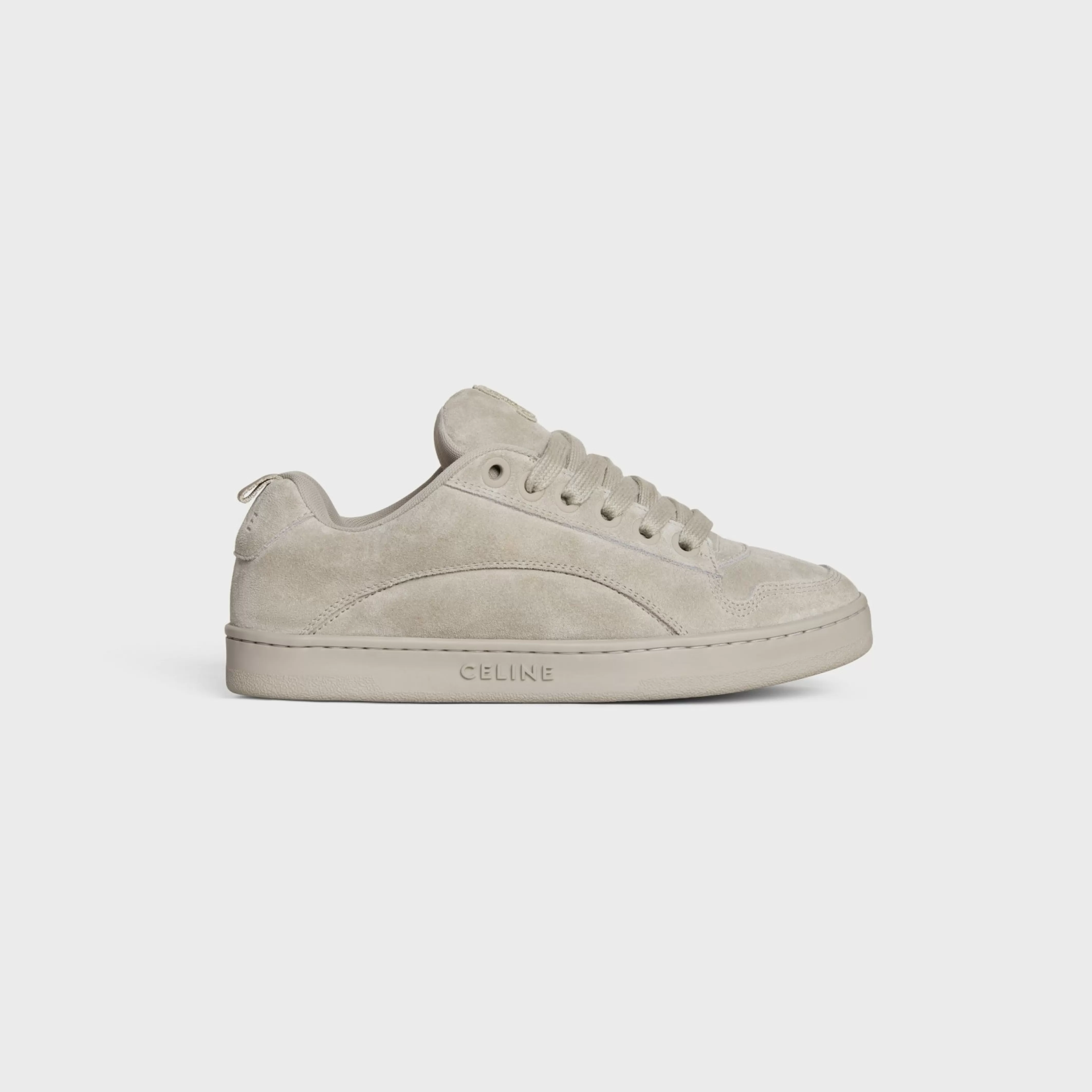 HUNTINGTON LOW LACE-UP SNEAKER in SUEDE CALFSKIN AND MESH^CELINE Clearance