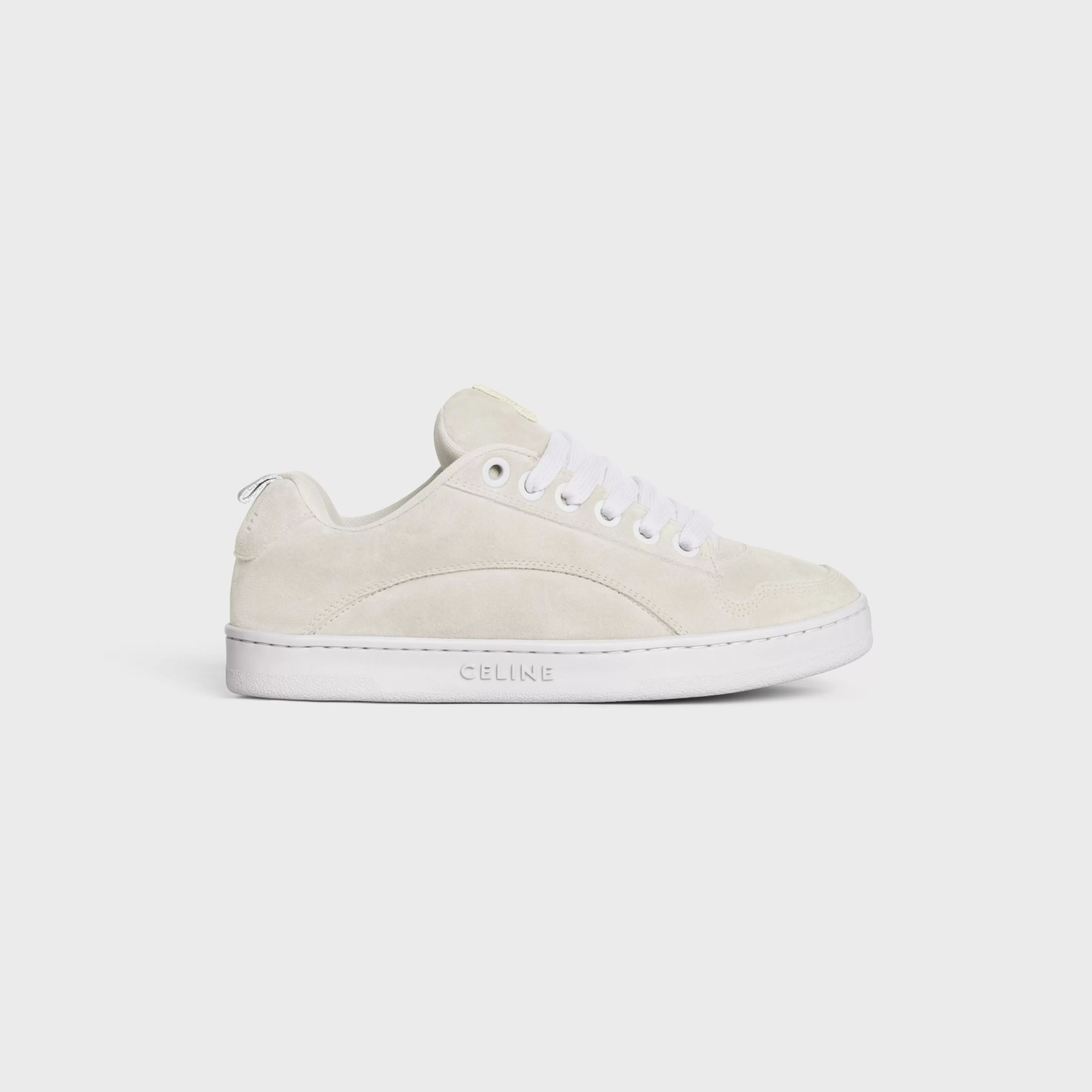 HUNTINGTON LOW LACE-UP SNEAKER in SUEDE CALFSKIN AND MESH^CELINE New