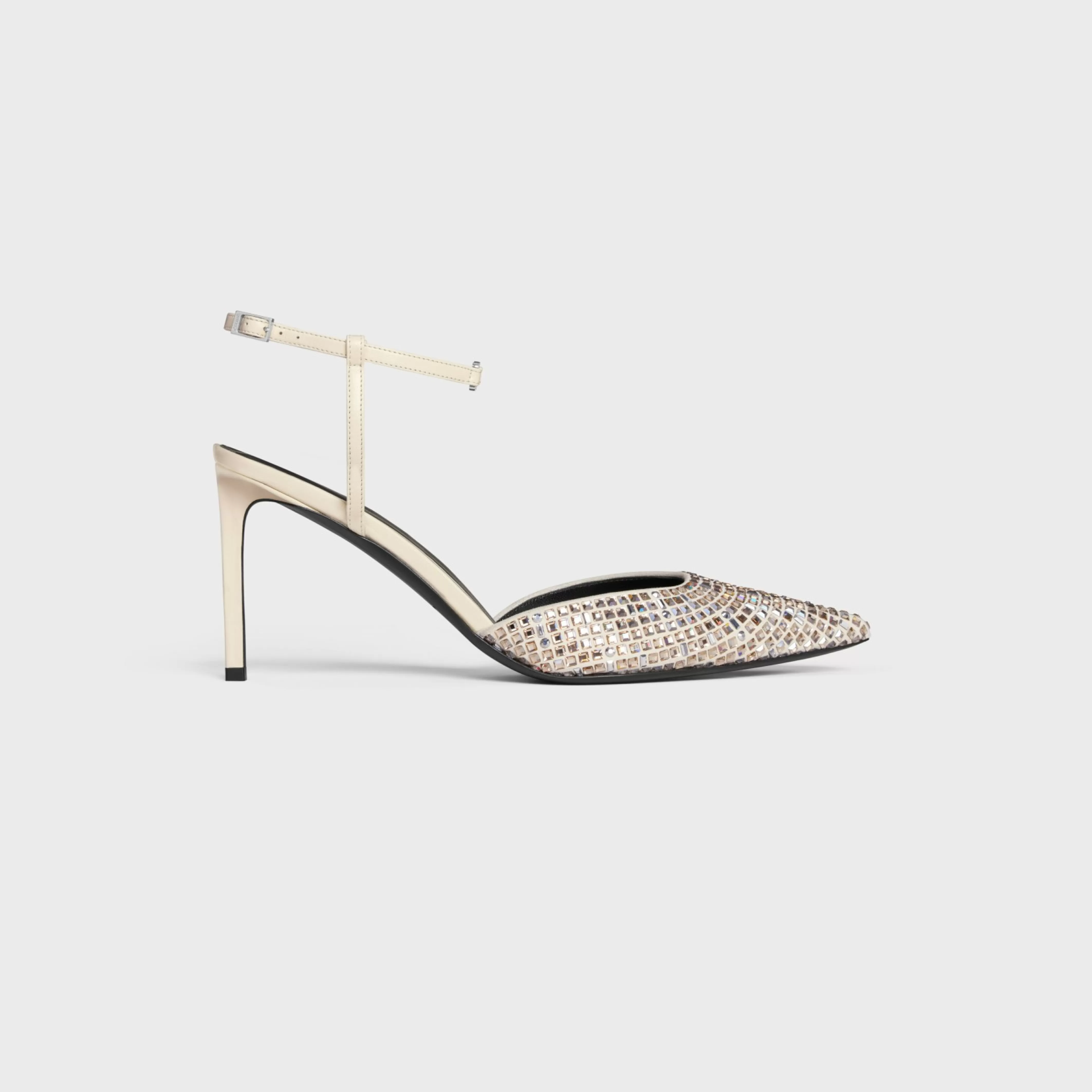 KITTEN STRAP PUMP in SUEDE GOATSKIN WITH STRASS & LAMBSKIN^CELINE Online