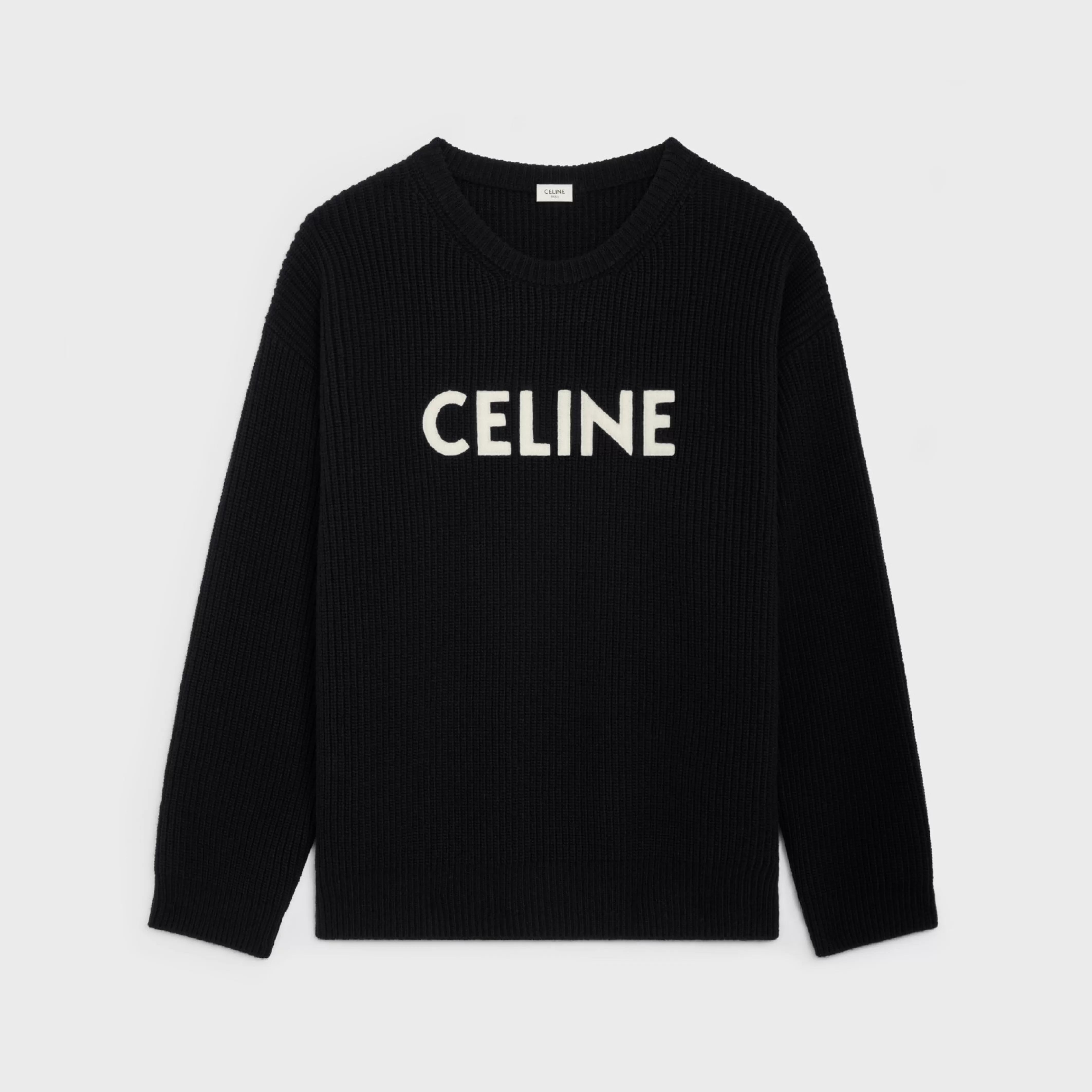 oversized sweater in ribbed wool^CELINE Cheap