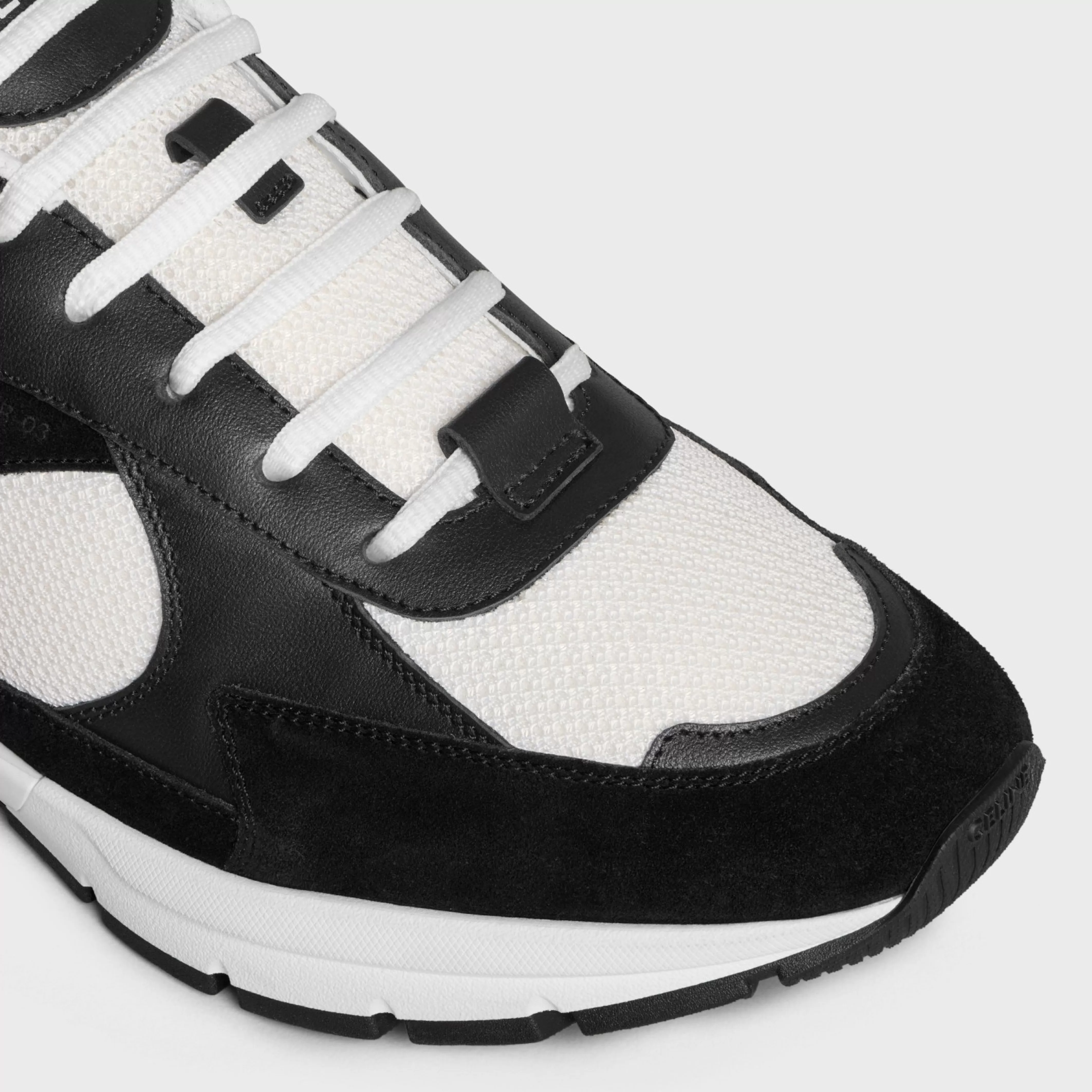 RUNNER CR-03 LOW LACE-UP SNEAKER in MESH, CALFSKIN AND SUEDE CALFSKIN^CELINE Hot