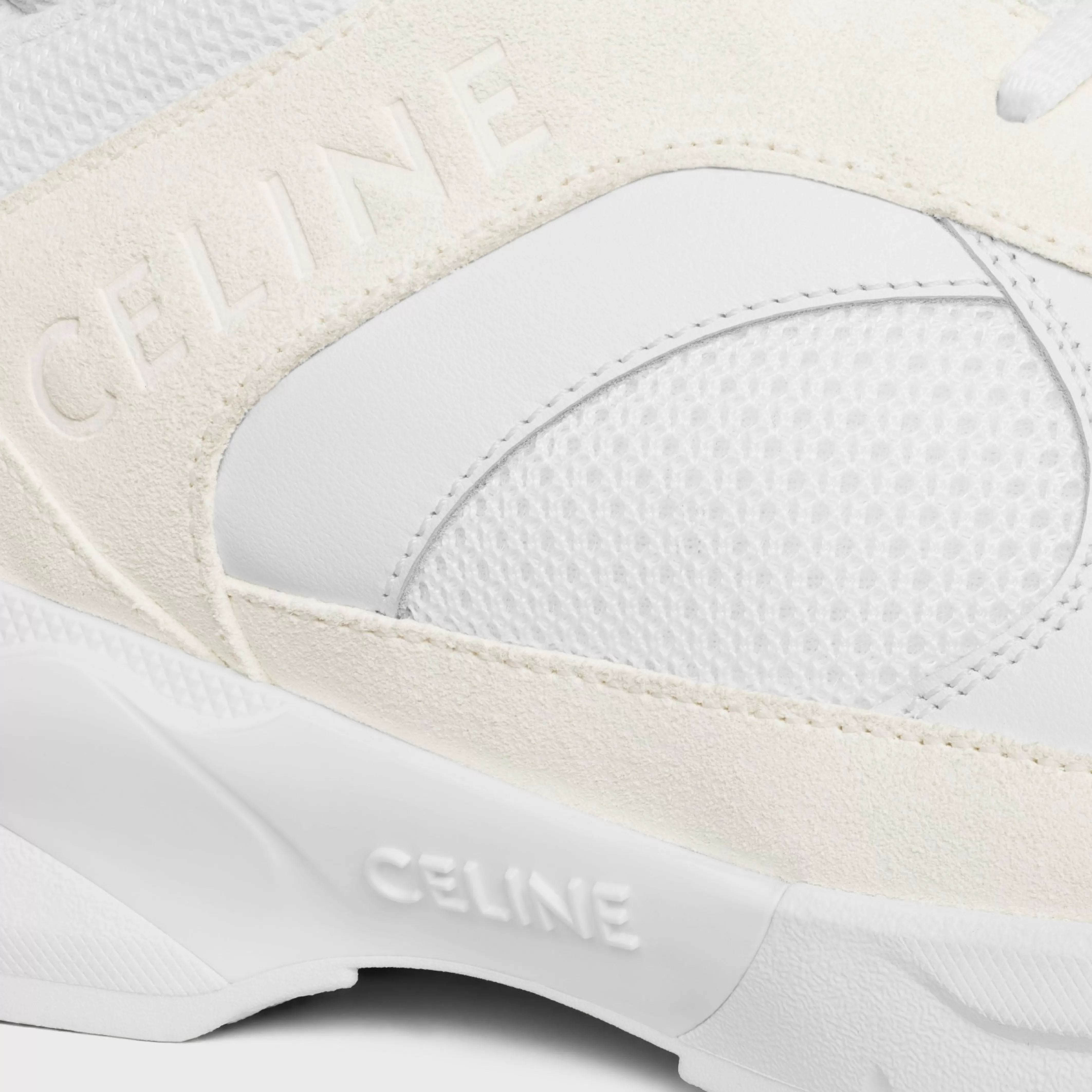 RUNNER CR-03 LOW LACE-UP SNEAKER in MESH, SUEDE CALFSKIN AND CALFSKIN^CELINE Cheap