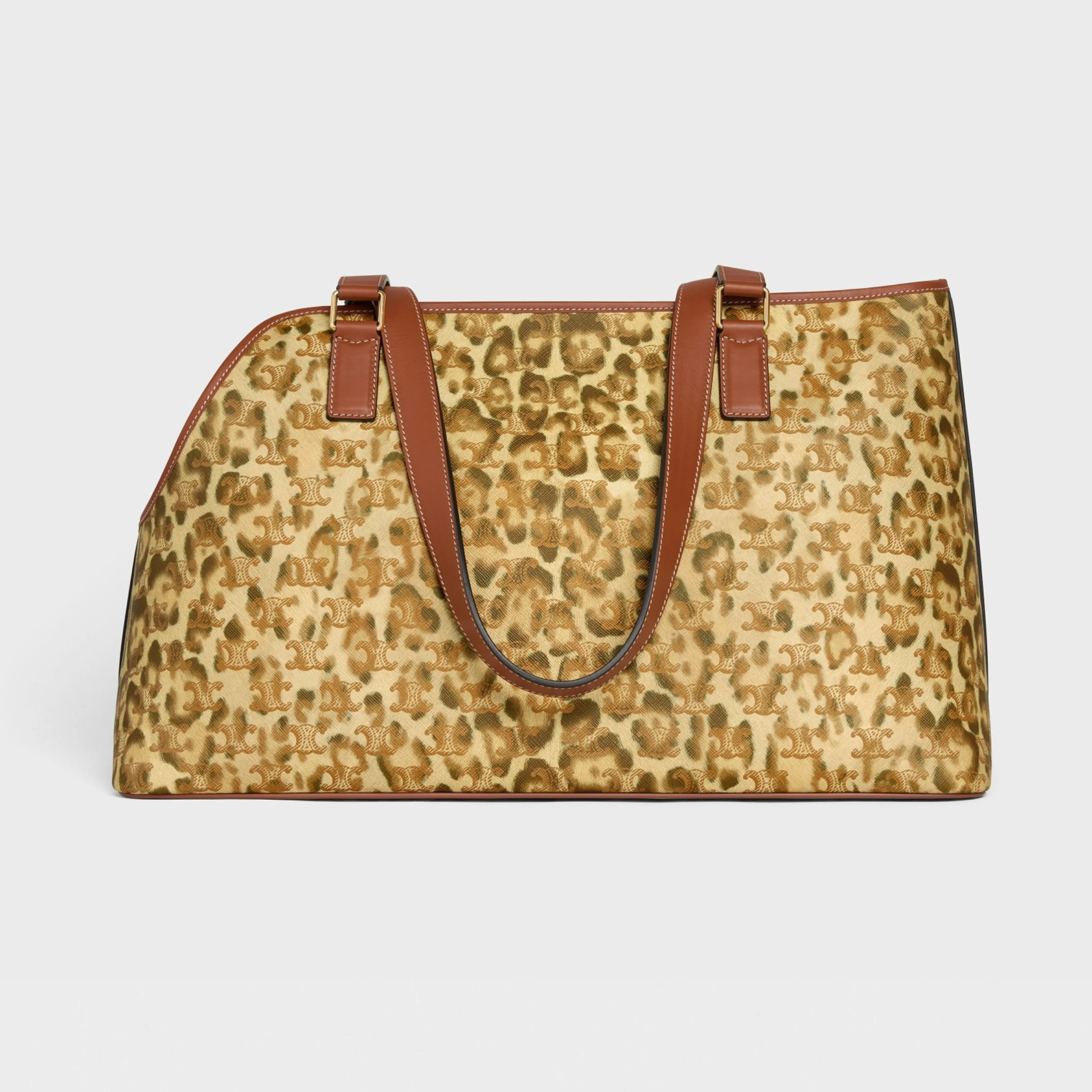 Dog cabas in Triomphe canvas with print and calfskin^CELINE Online
