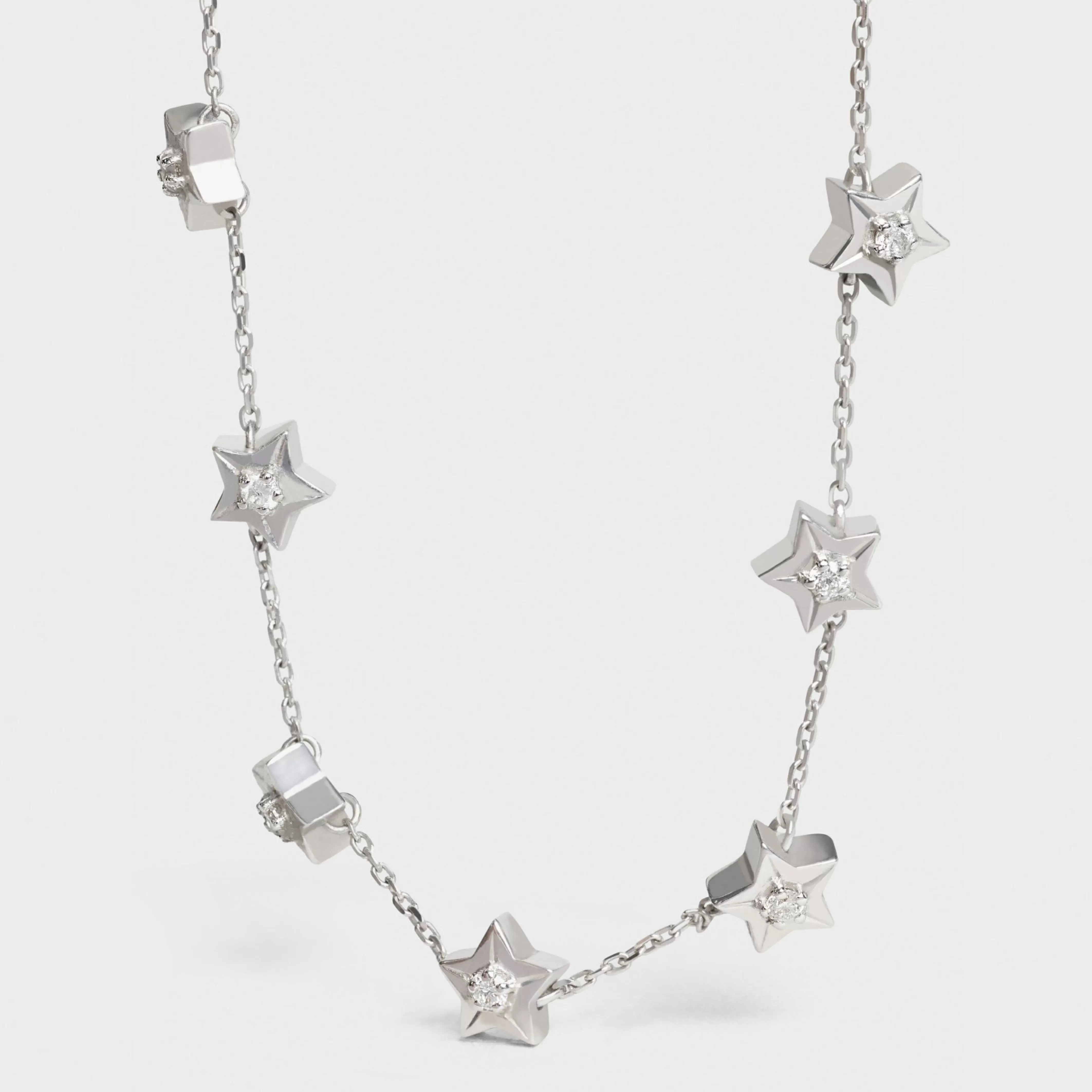 Etoile Multi Stars Necklace in White Gold and Diamonds^CELINE Clearance