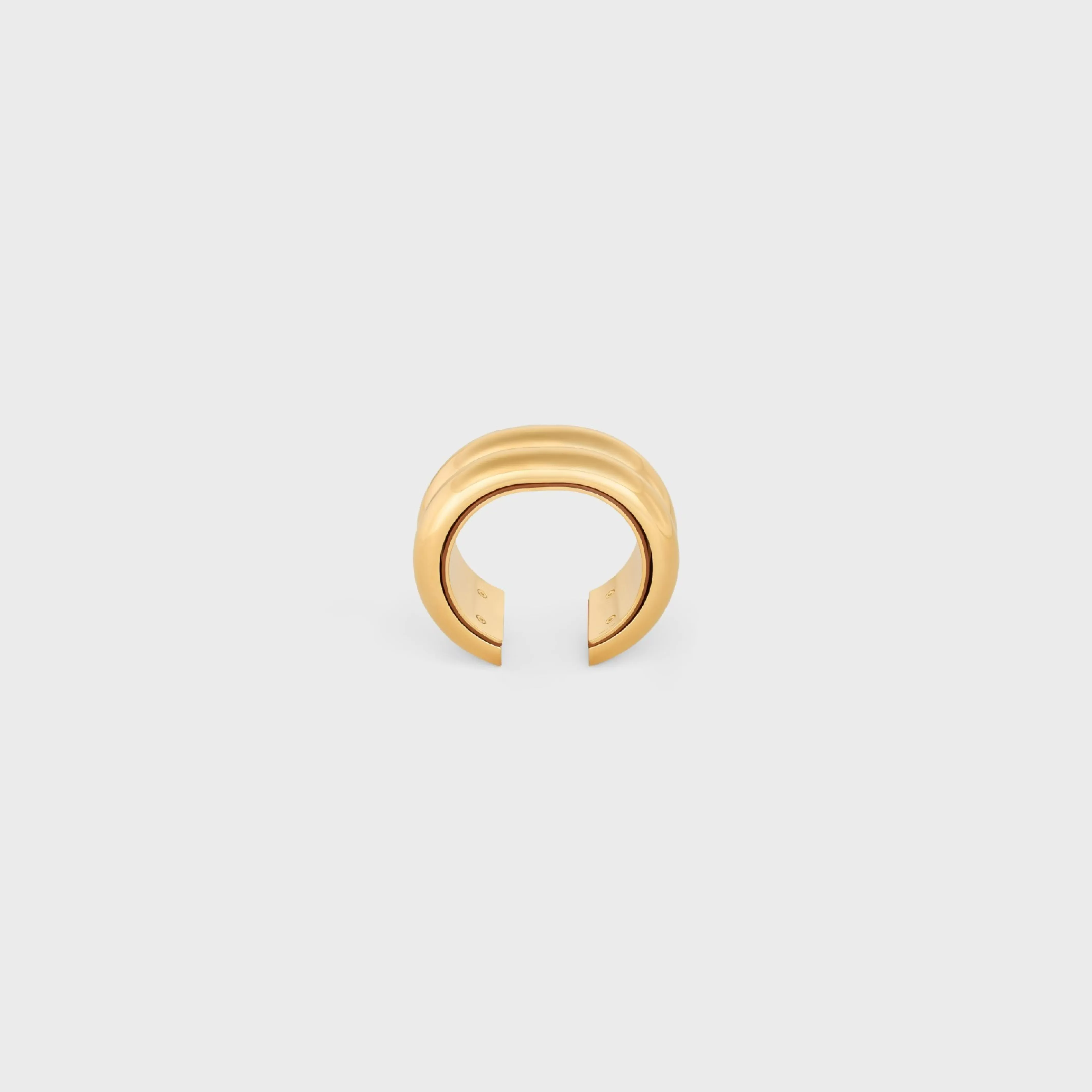Formes Abstraites Leather Cuff in Brass with Gold Finish, Brest Calfskin and Steel^CELINE Cheap