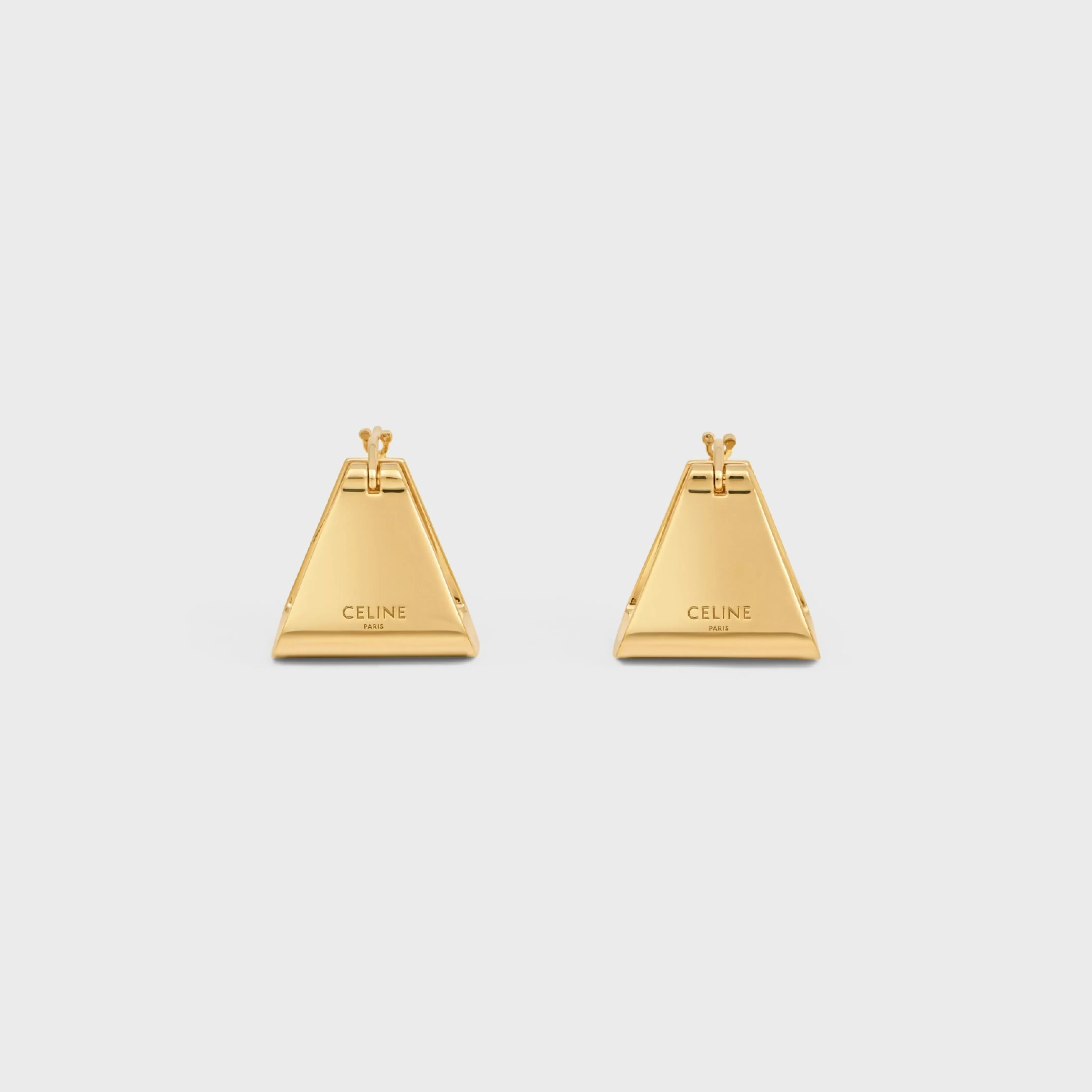 Fmes Abstraites Pyramid Hoops in Brass with Gold Finish^CELINE Best