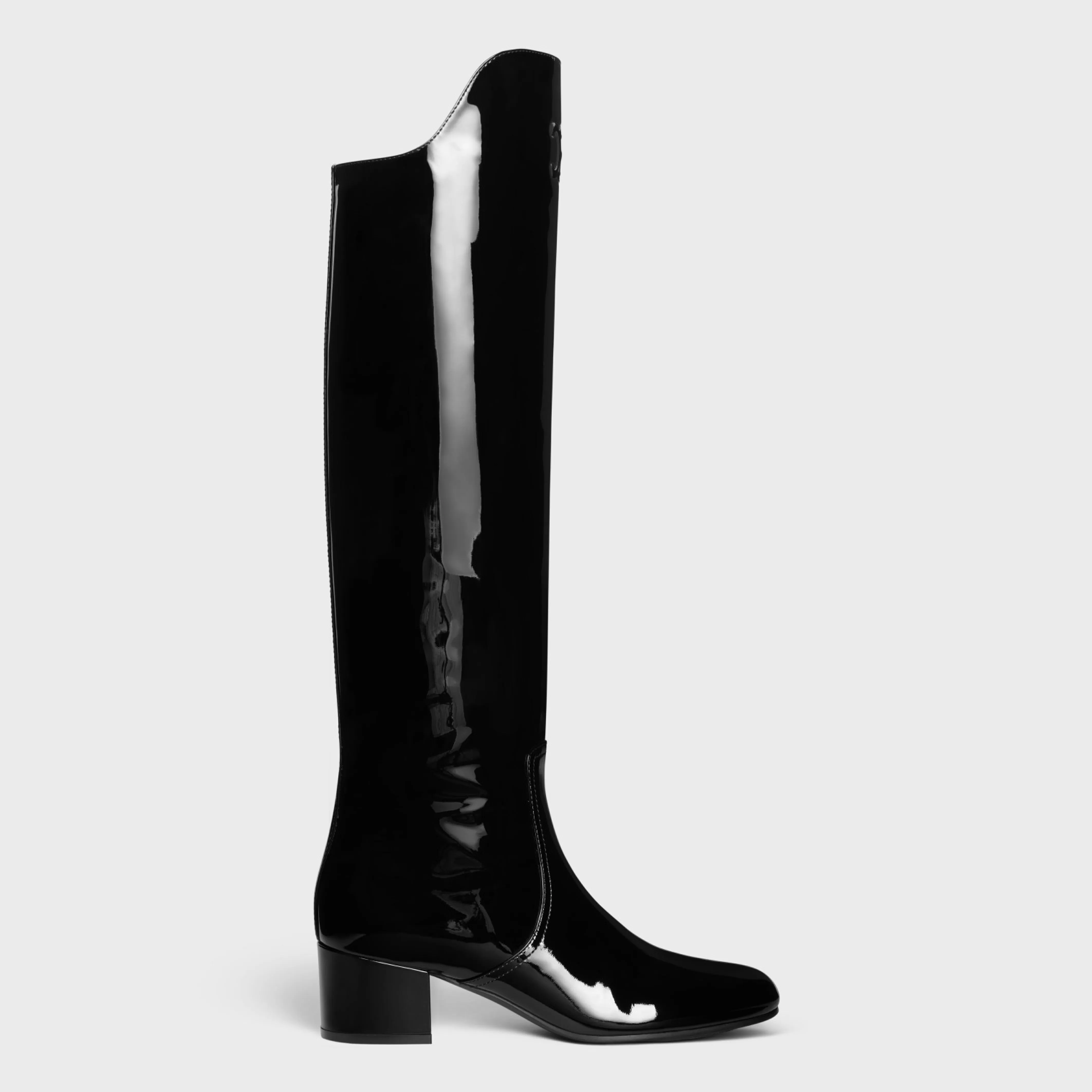 LES BOTTES TRIOMPHE UNDER THE KNEE BOOT in PATENT CALFSKIN^CELINE Cheap