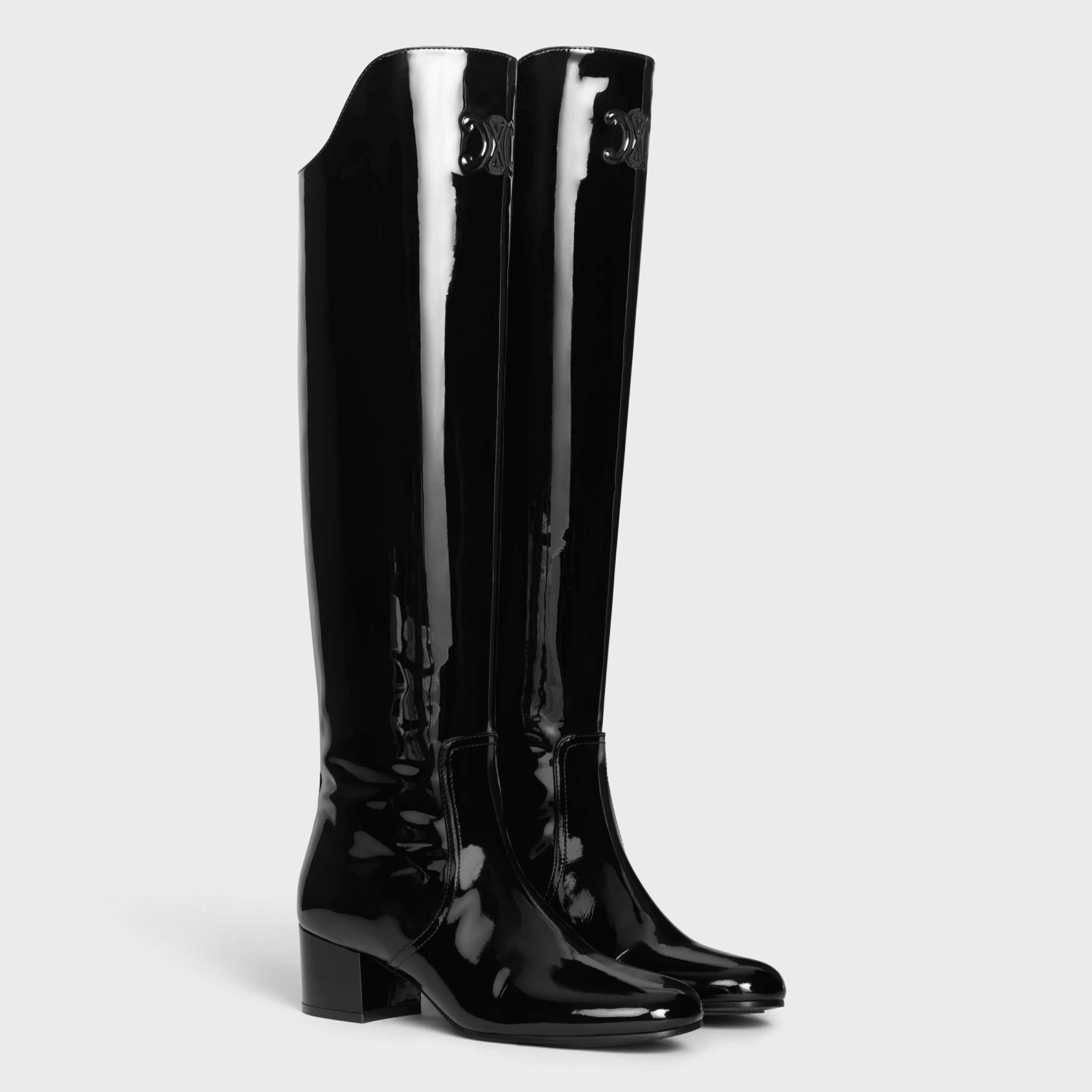 LES BOTTES TRIOMPHE UNDER THE KNEE BOOT in PATENT CALFSKIN^CELINE Cheap