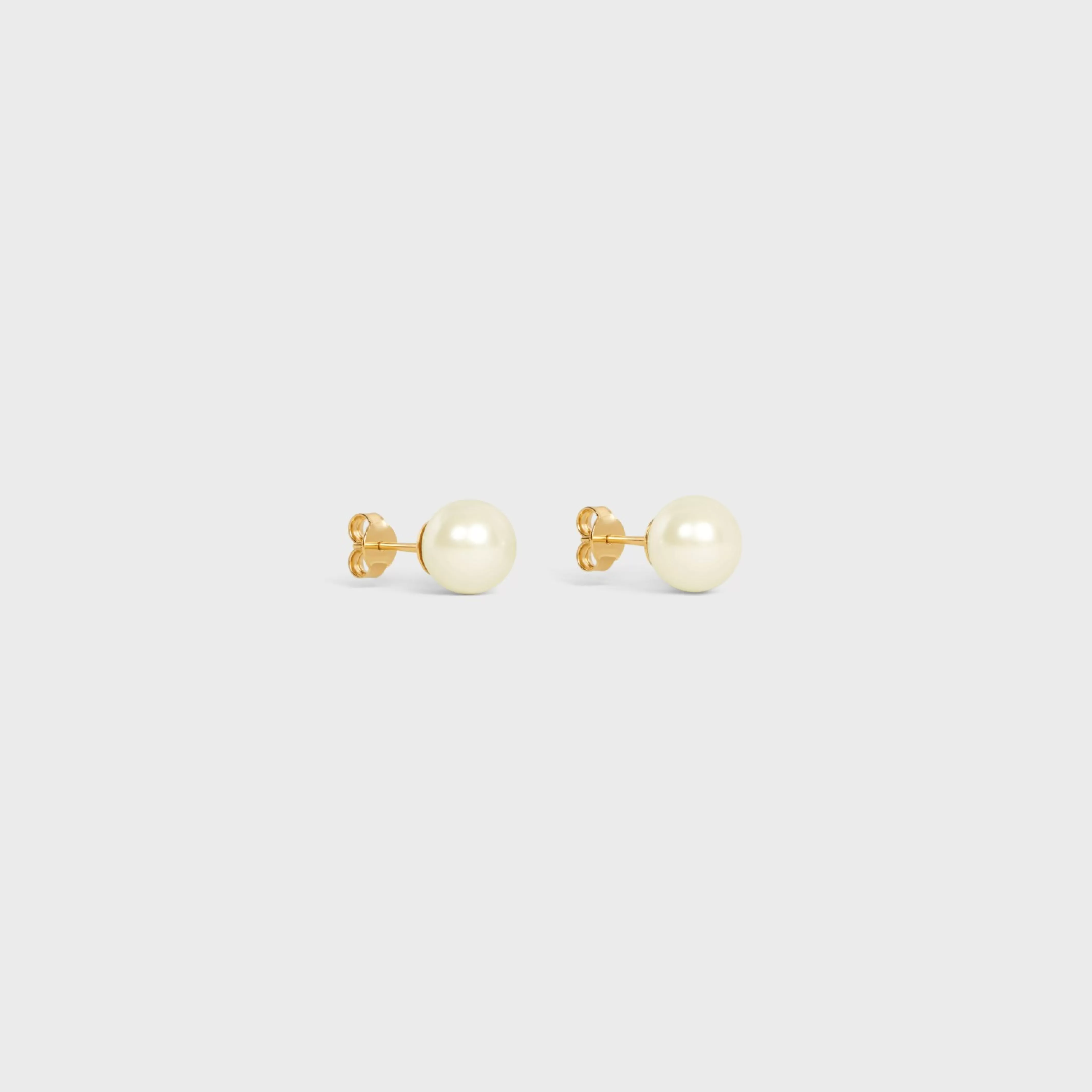 Les Perles Earrings in Resin Pearls and Brass with Gold Finish^CELINE Flash Sale