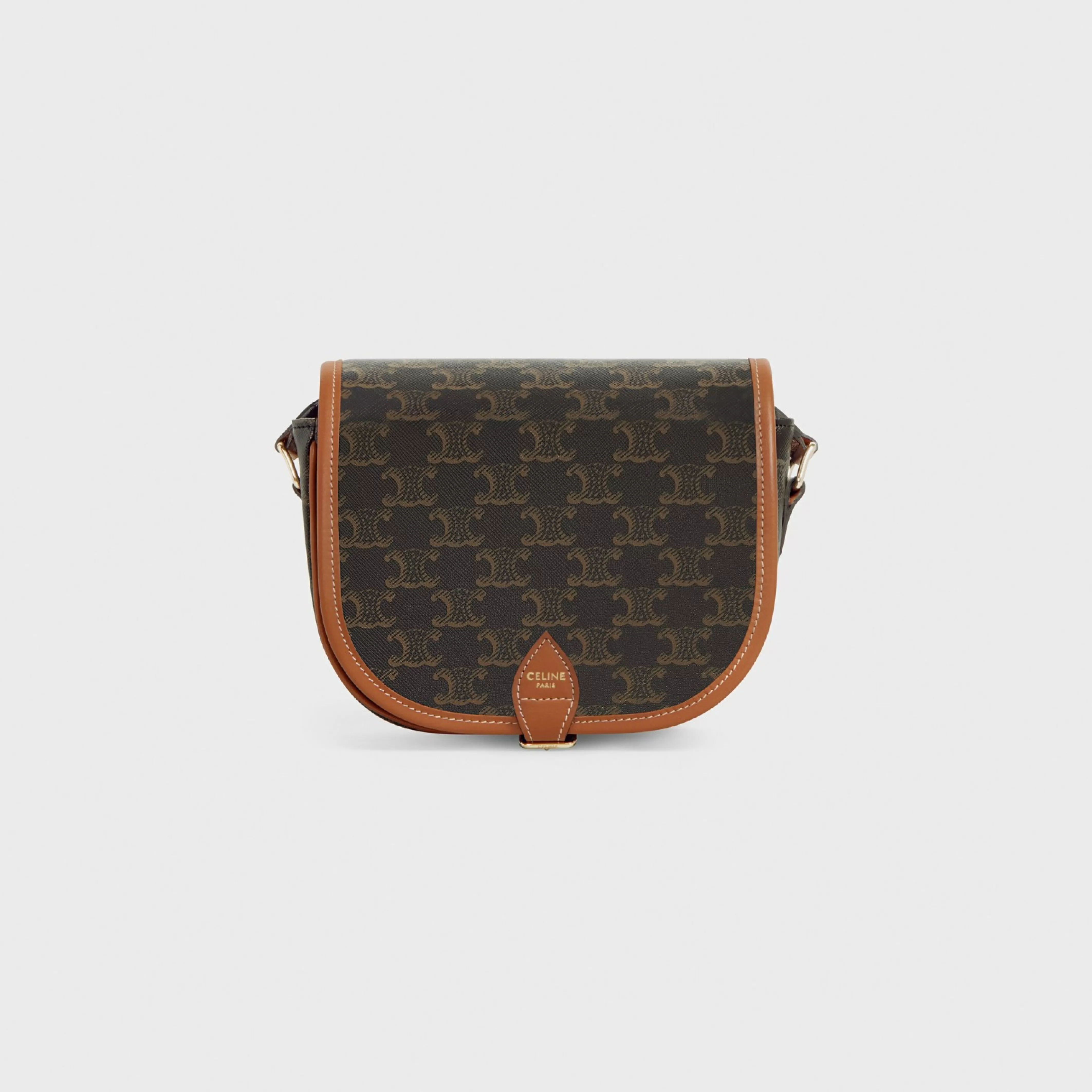 Medium Folco bag in Triomphe Canvas and calfskin^CELINE Flash Sale