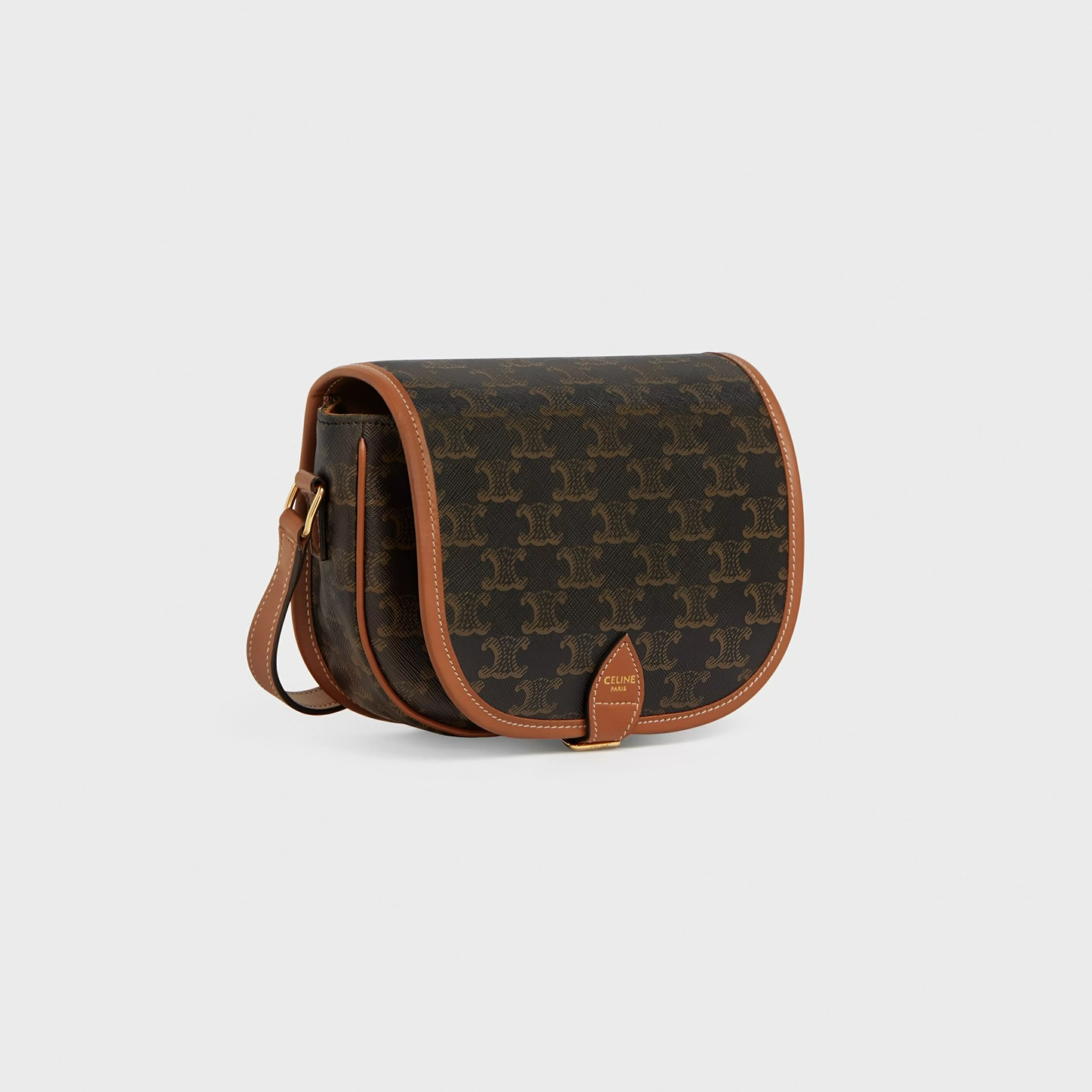 Medium Folco bag in Triomphe Canvas and calfskin^CELINE Flash Sale