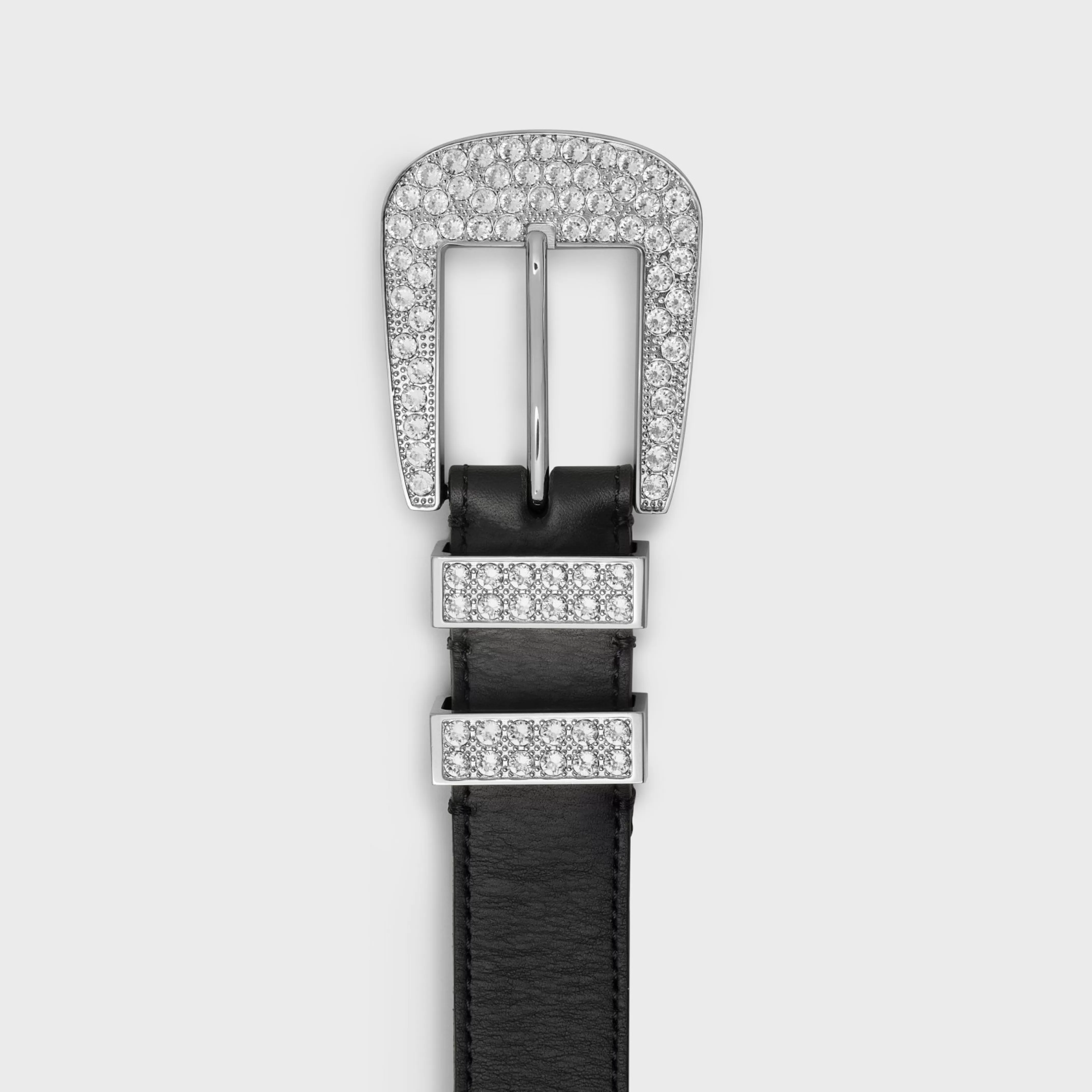 MEDIUM MARCO BELT WITH STRASS in VINTAGE CALFSKIN^CELINE Fashion