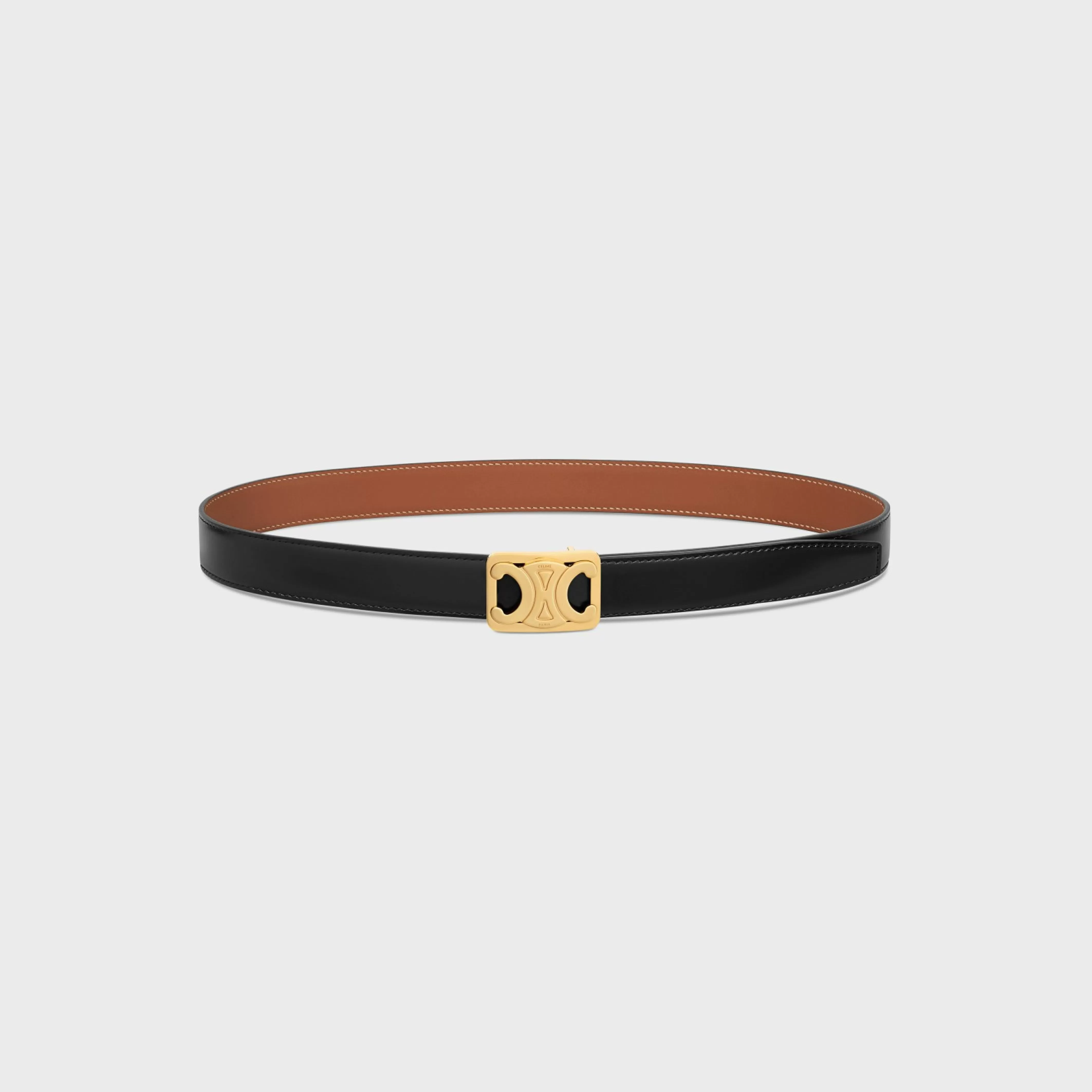 MEDIUM REVERSIBLE FRAMED TRIOMPHE BELT in TAURILLON AND NATURAL CALFSKIN^CELINE Cheap