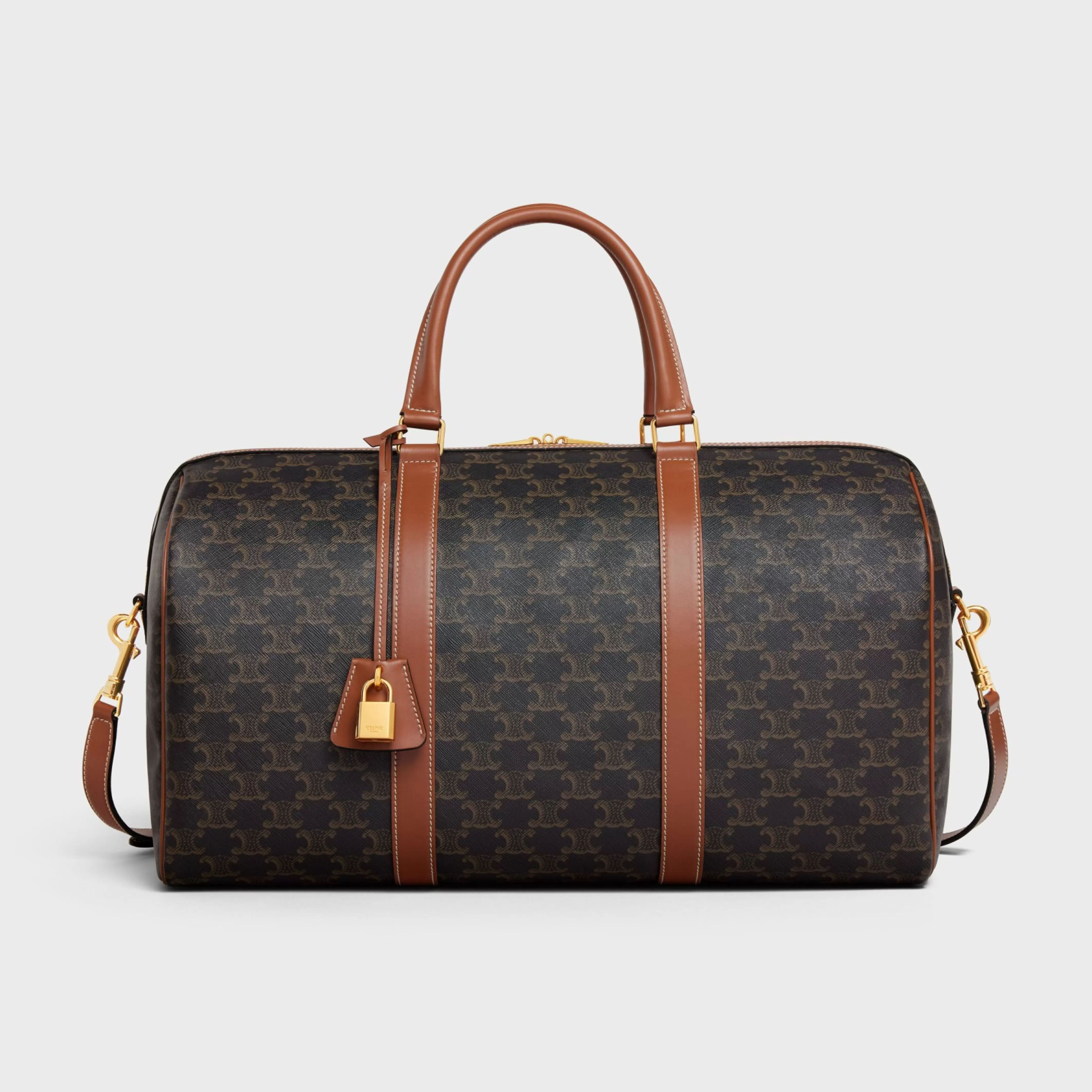 Medium Travel Bag in Triomphe Canvas and calfskin^CELINE Store
