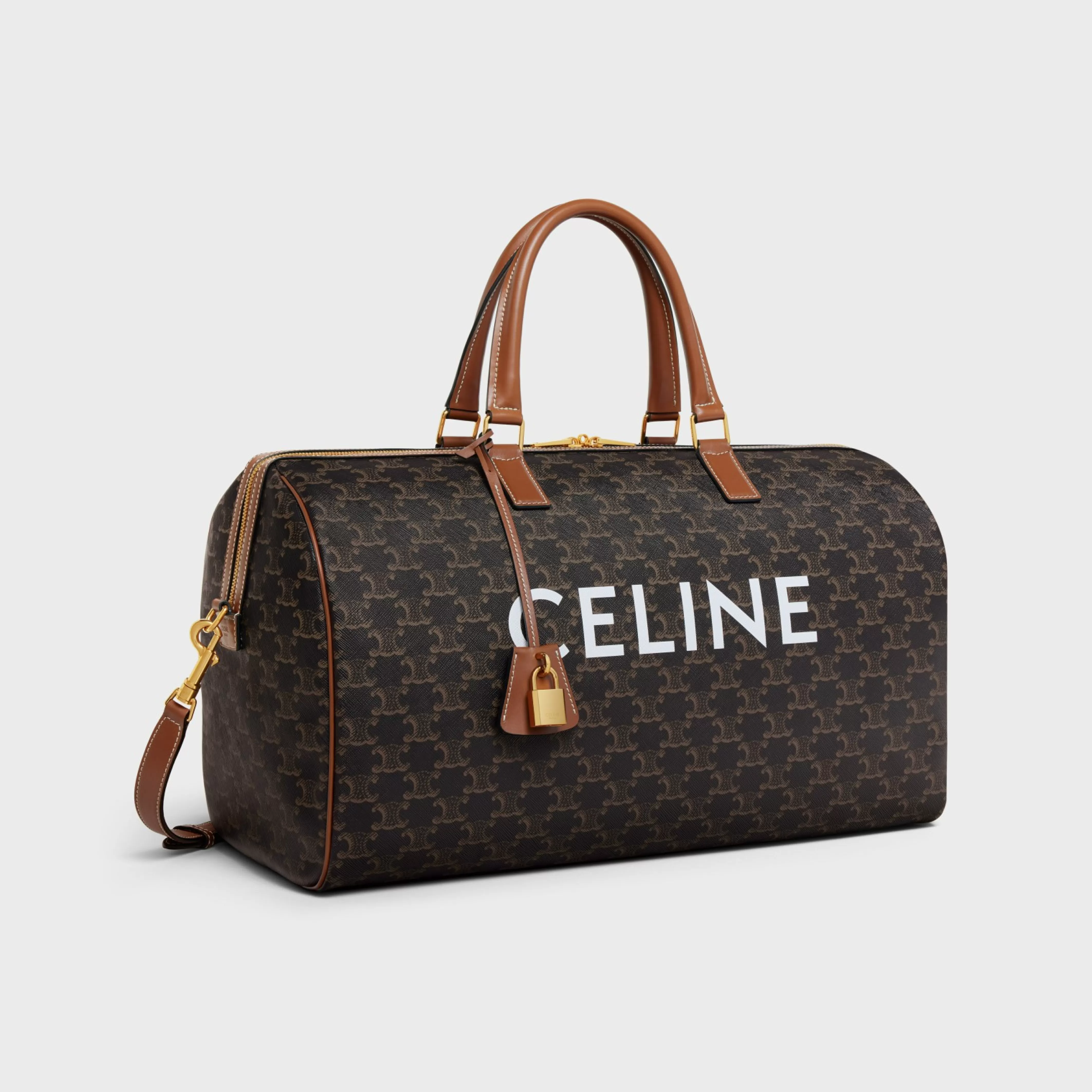 Medium Travel Bag in Triomphe Canvas with Print^CELINE New