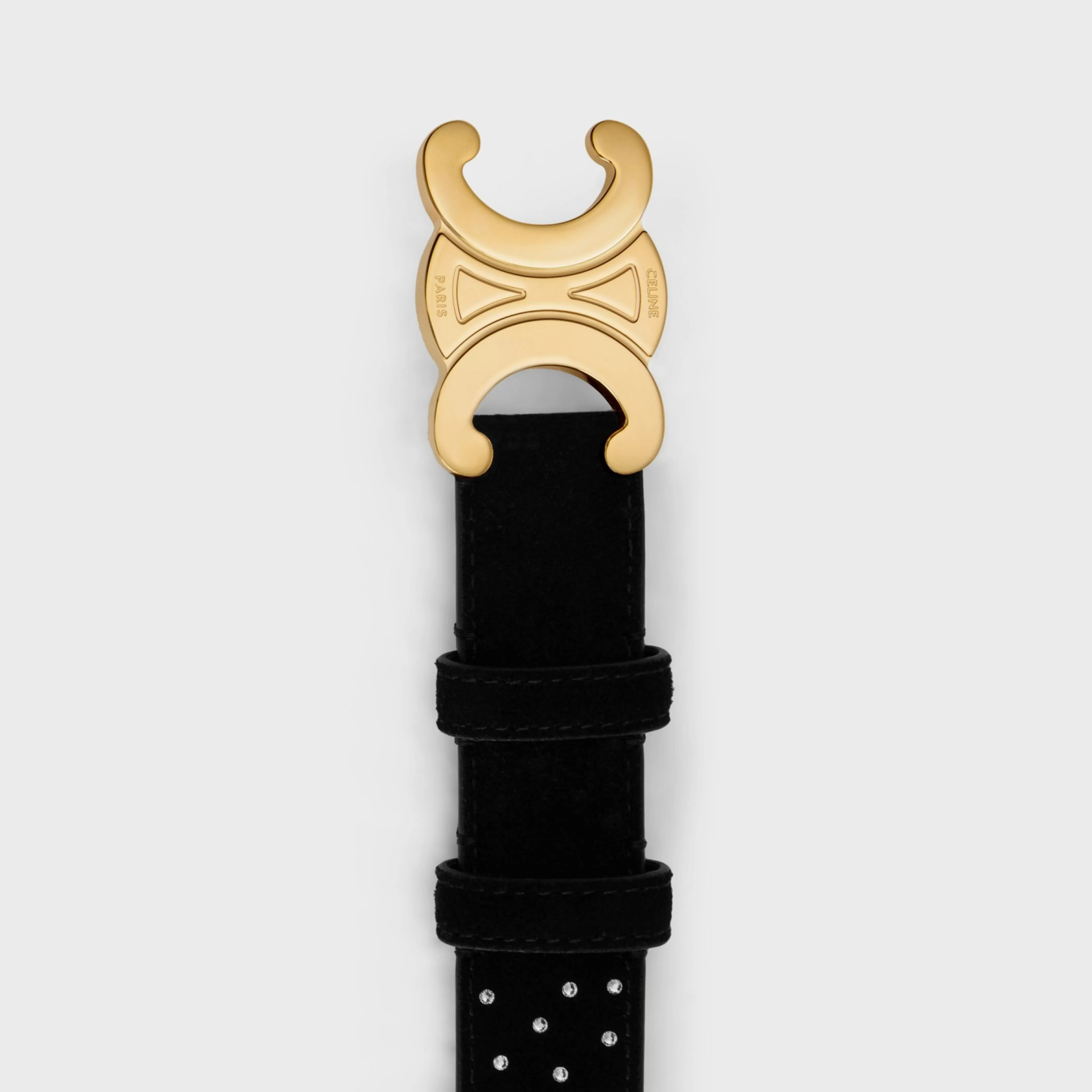 Medium Triomphe Belt in Suede Goatskin with strass^CELINE Clearance
