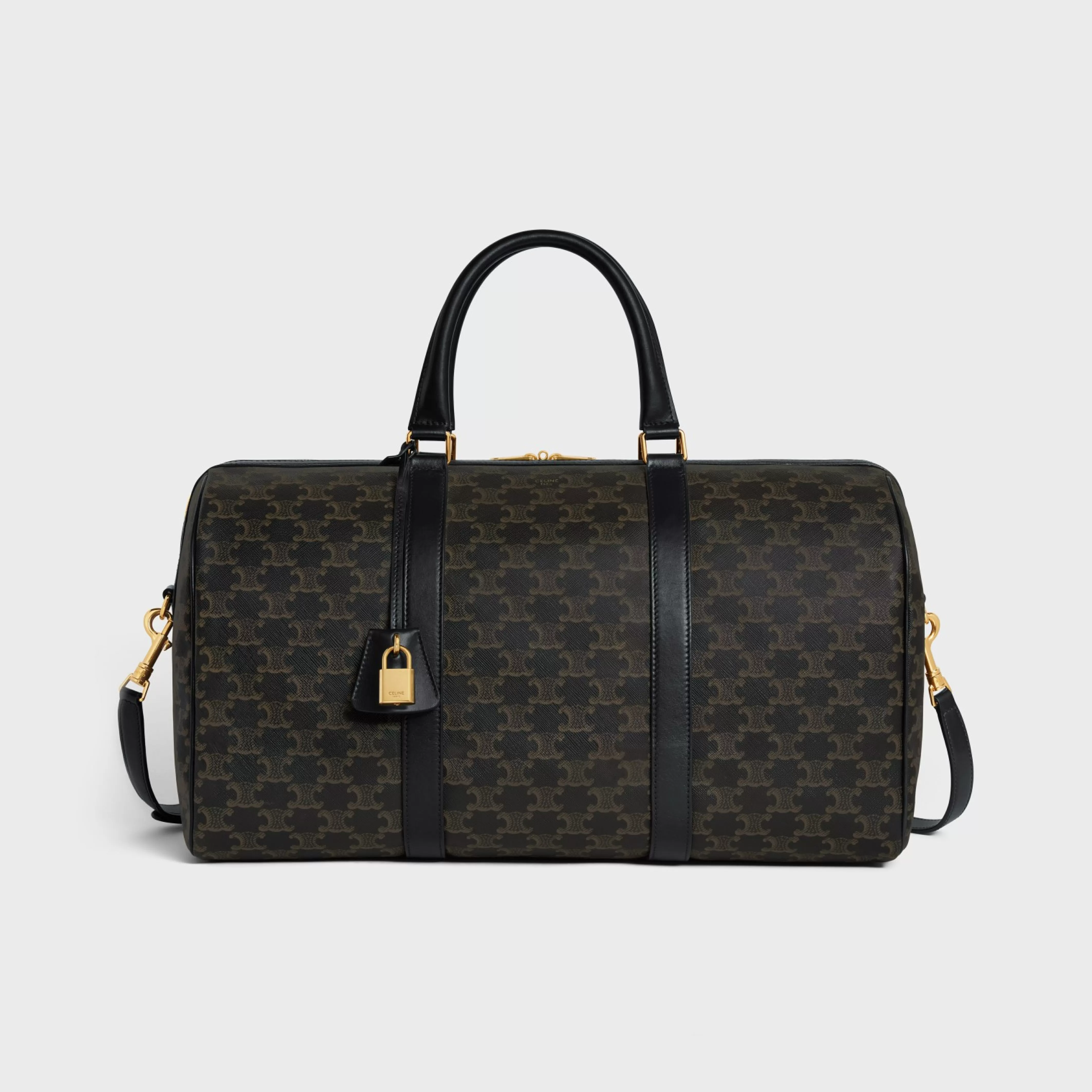 Medium Voyage Triomphe Canvas & Calfskin BLACK^CELINE Store