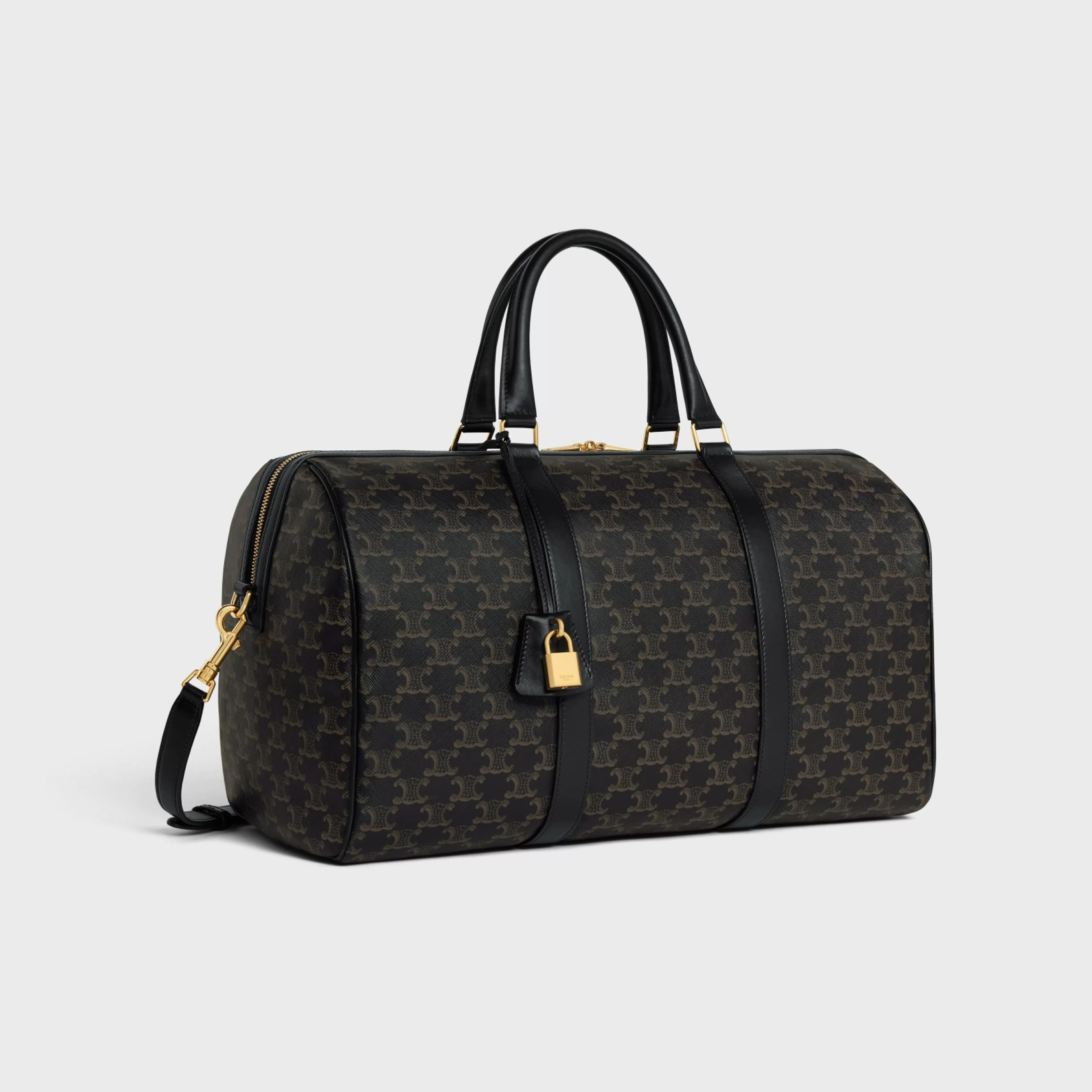 Medium Voyage Triomphe Canvas & Calfskin BLACK^CELINE Store