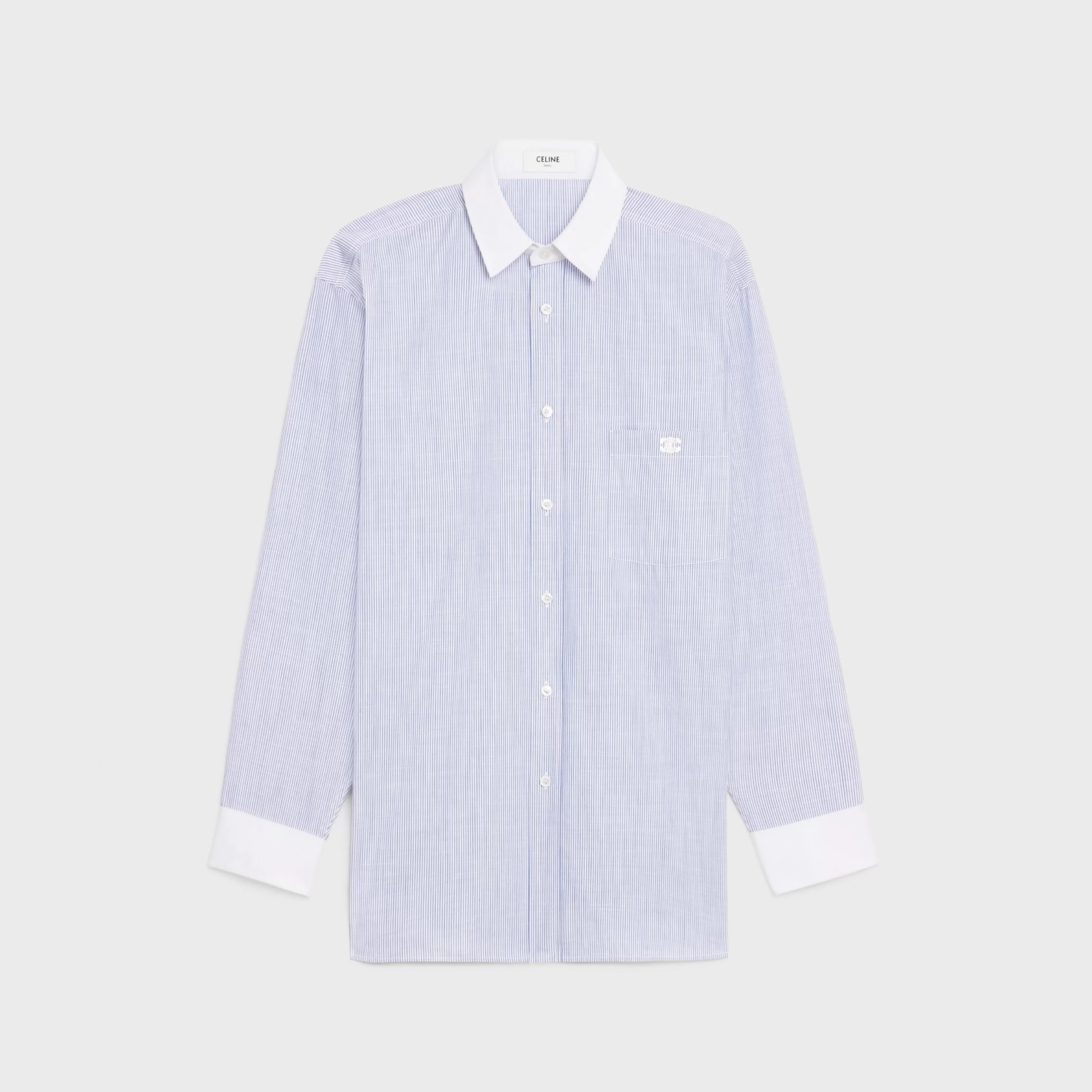 oversized shirt in striped chambray cotton^CELINE Flash Sale