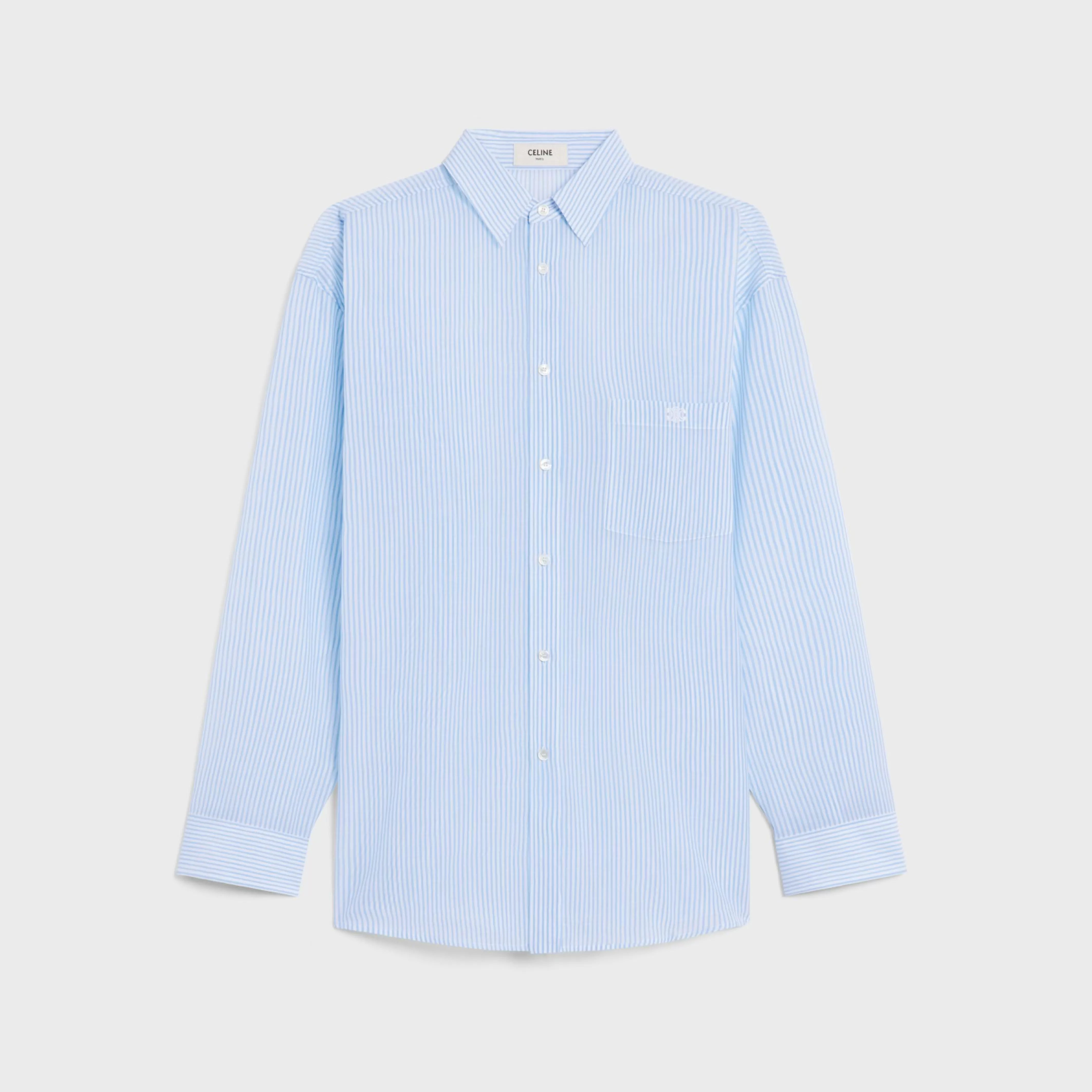 oversized shirt in striped cotton voile^CELINE Shop