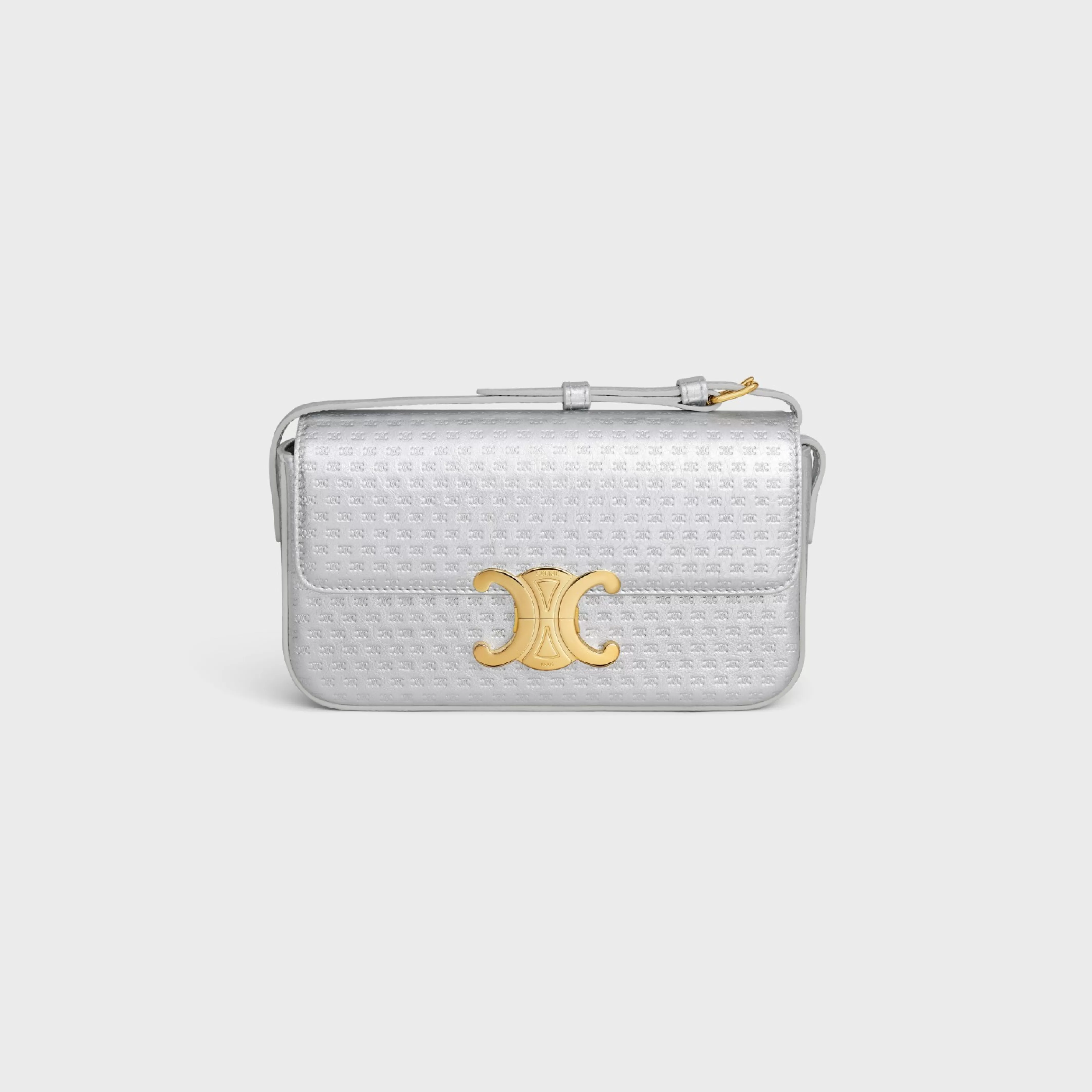 SHOULDER BAG CLAUDE in LAMINATED CALFSKIN WITH TRIOMPHE ALL-OVER^CELINE Discount