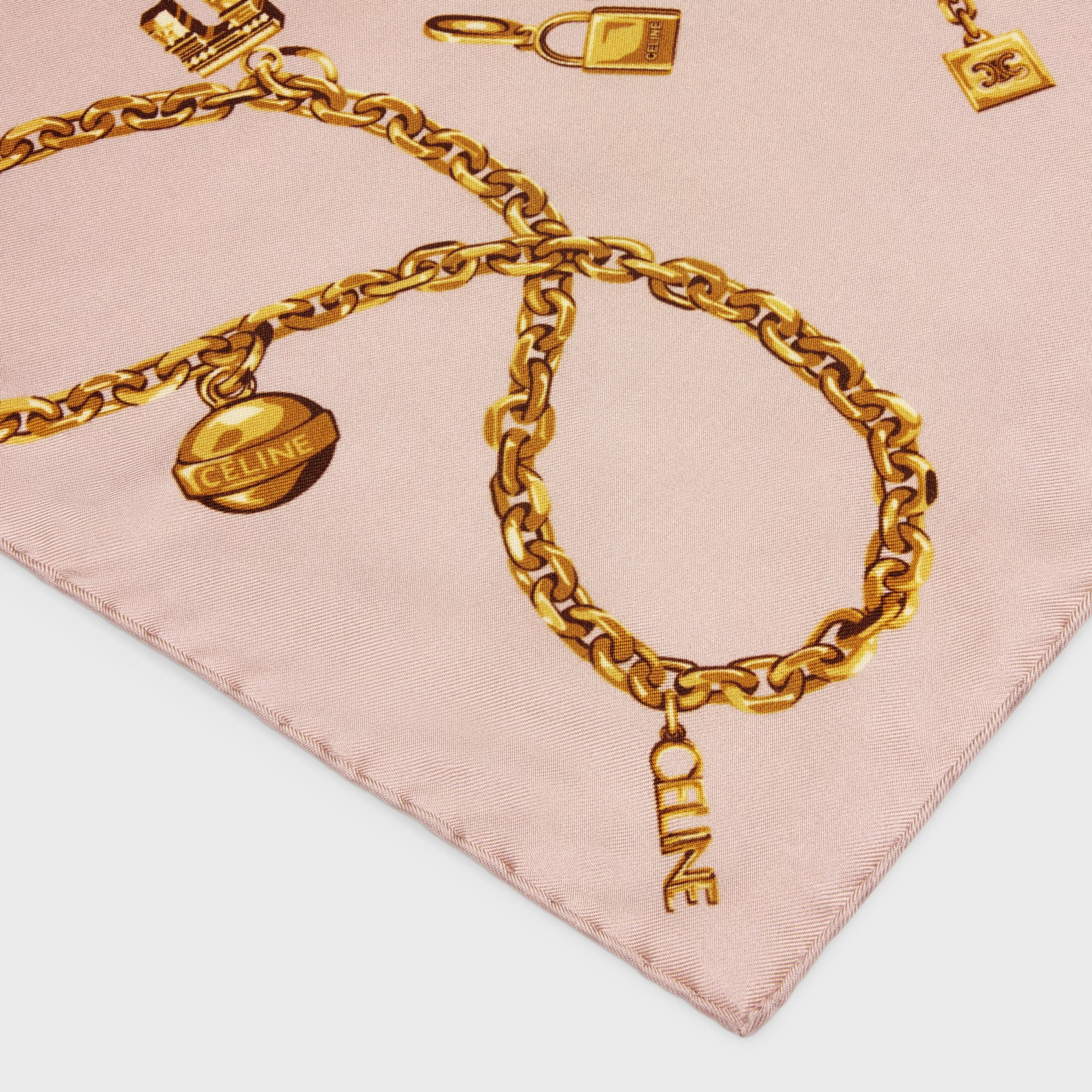 SQUARE IN CHAIN TASSELS SILK TWILL^CELINE Shop