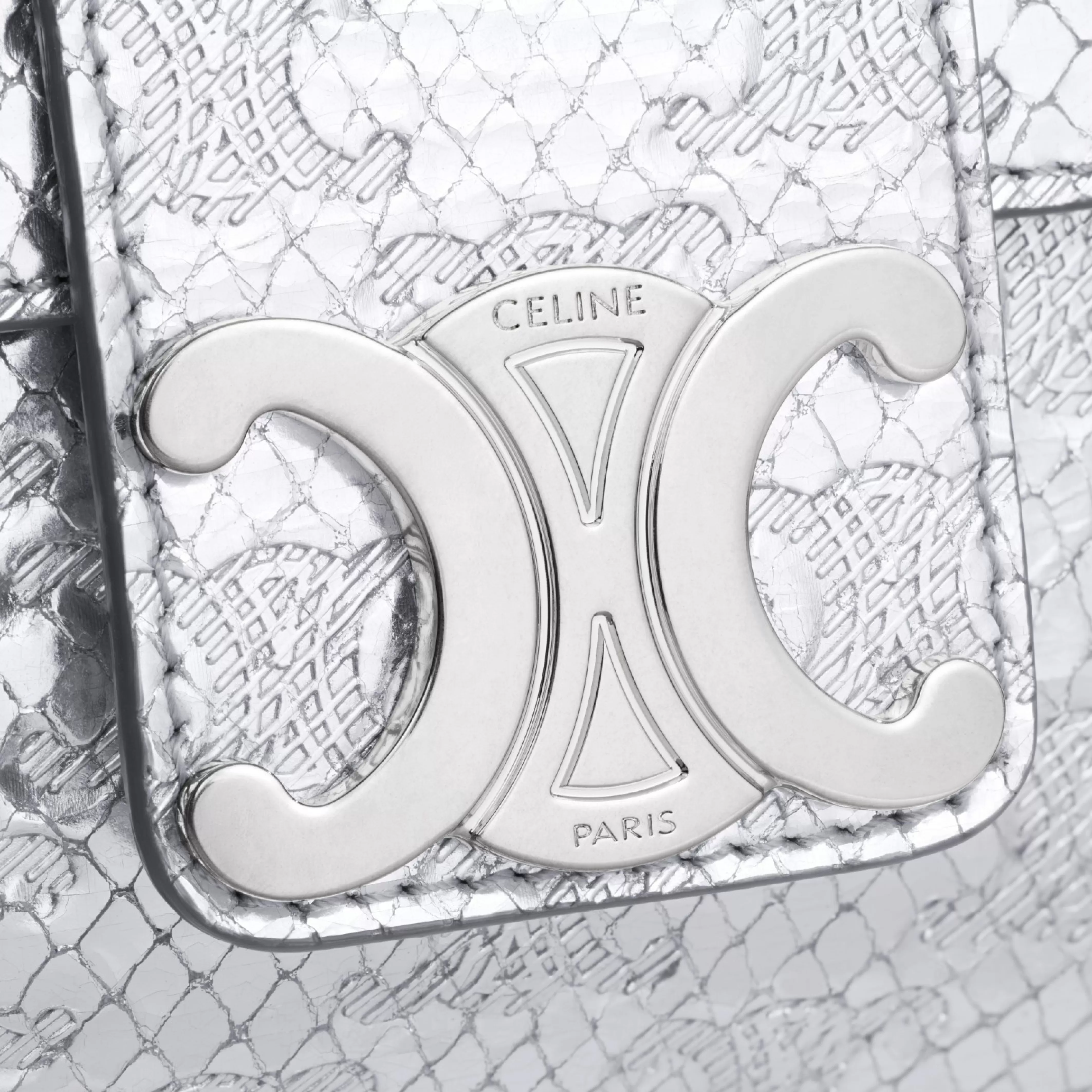 TEEN VICTOIRE BAG in PYTHON EFFECT CALFSKIN WITH TRIOMPHE ALL-OVER^CELINE Shop