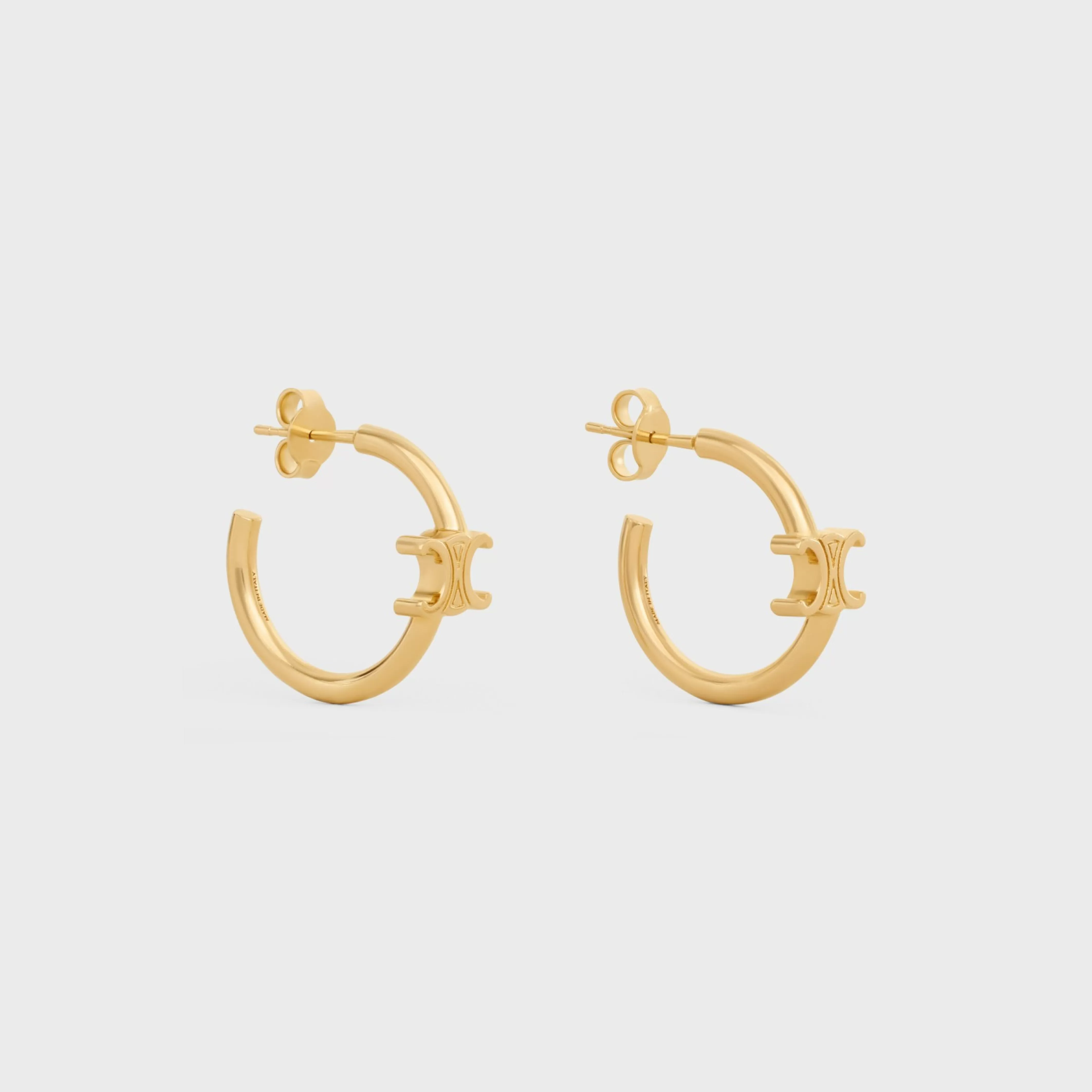Triomphe Asymmetric Hoops in Brass with Gold Finish^CELINE Online