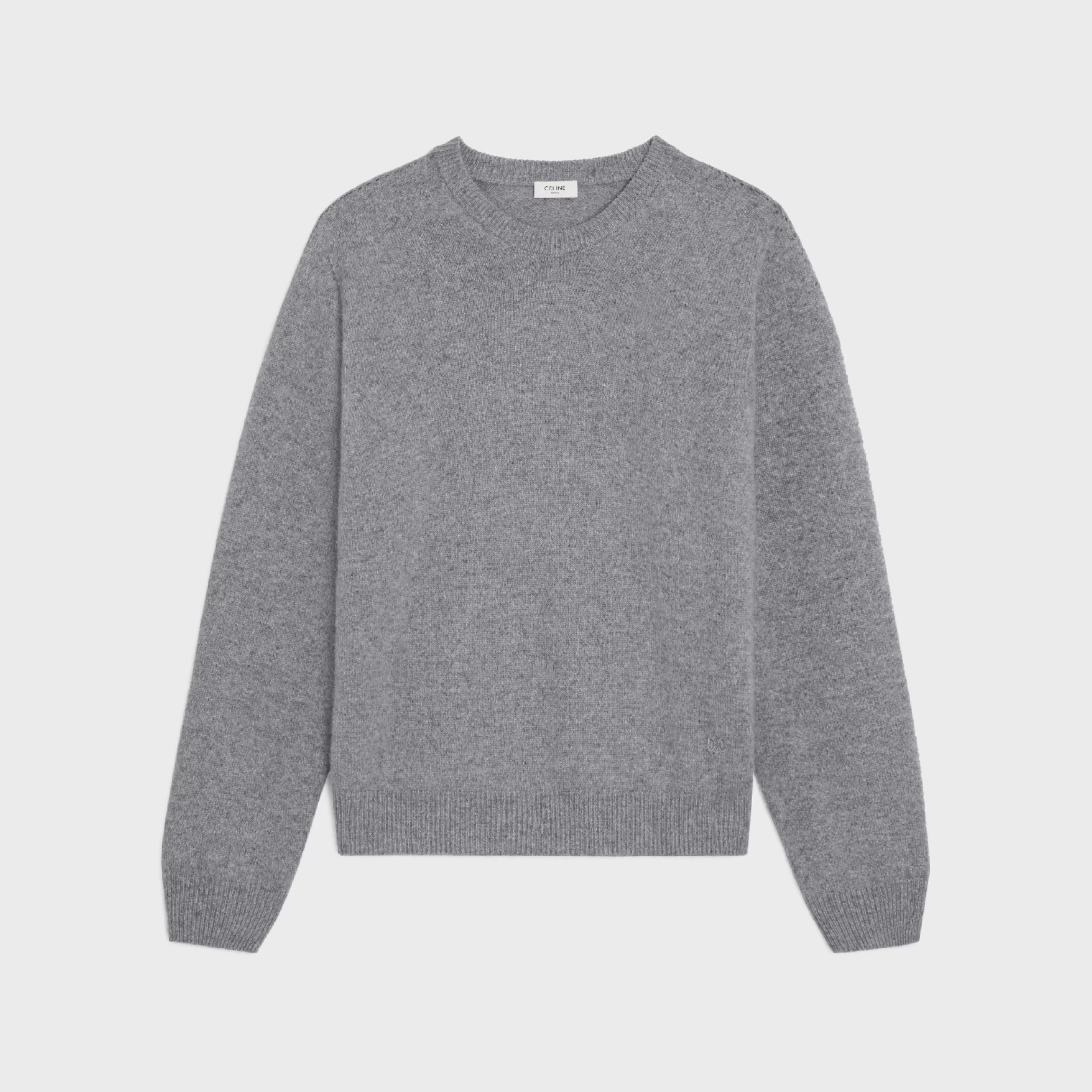 triomphe crew neck sweater in cashmere^CELINE New
