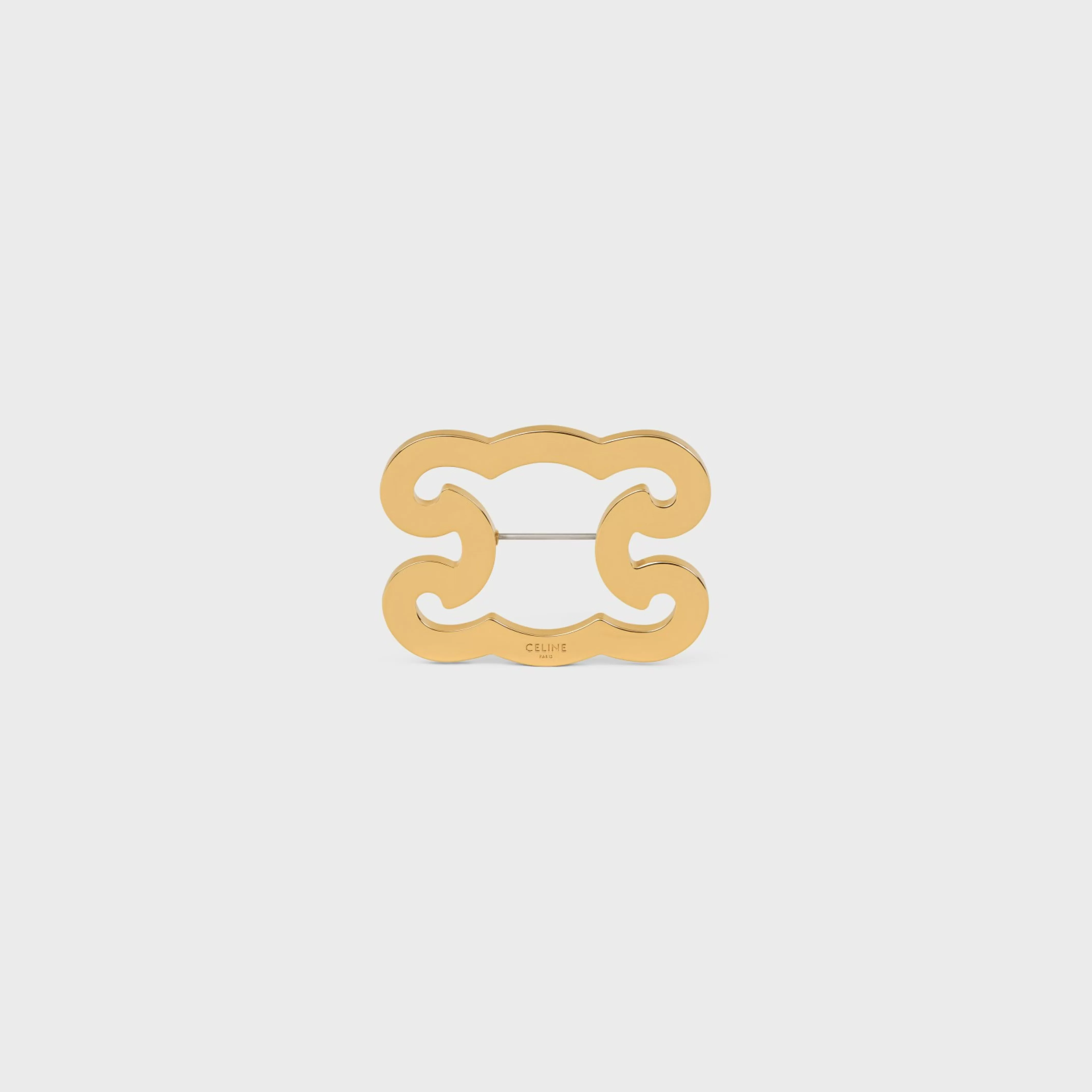Triomphe Frame Brooch in Brass with Gold Finish and Steel^CELINE Shop