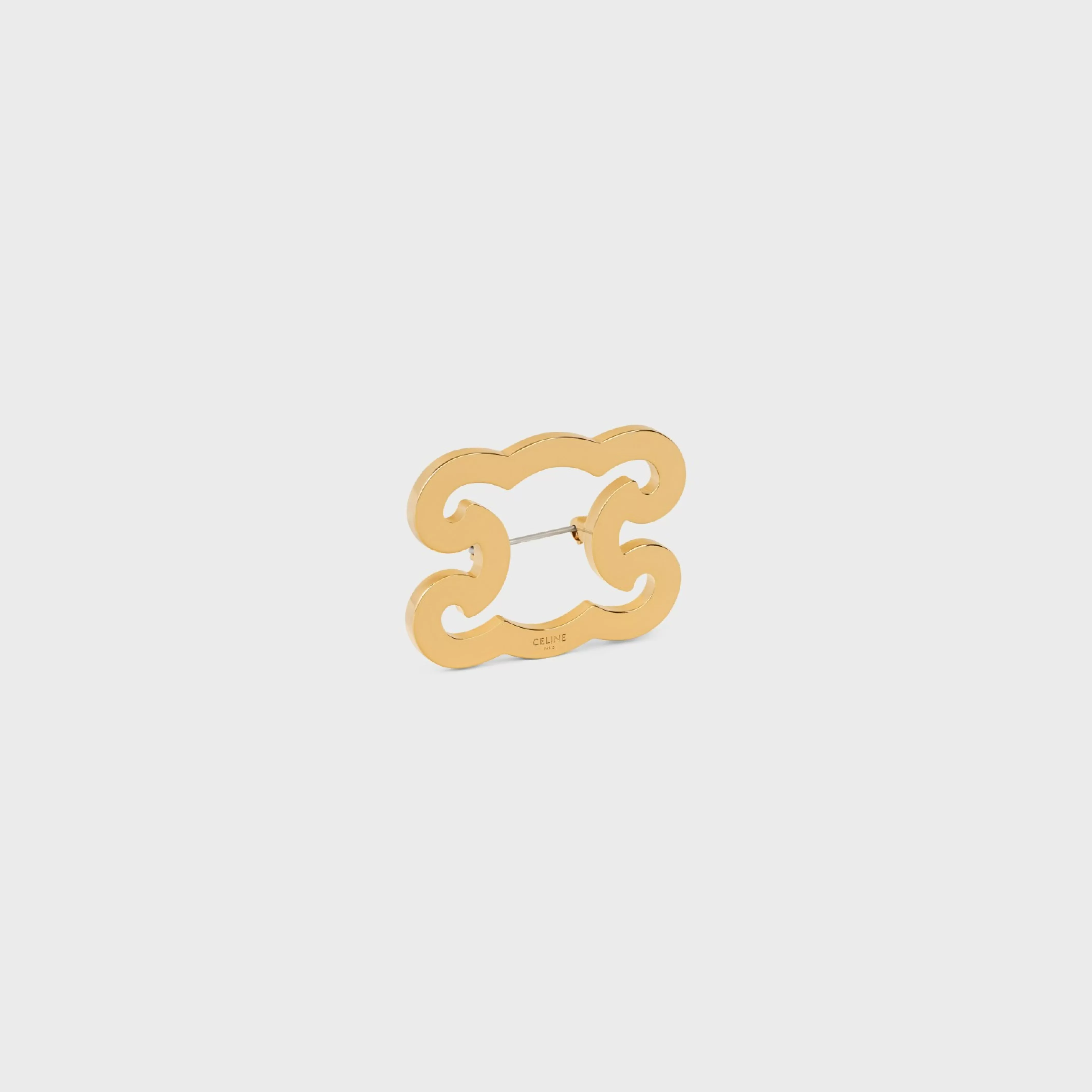 Triomphe Frame Brooch in Brass with Gold Finish and Steel^CELINE Shop