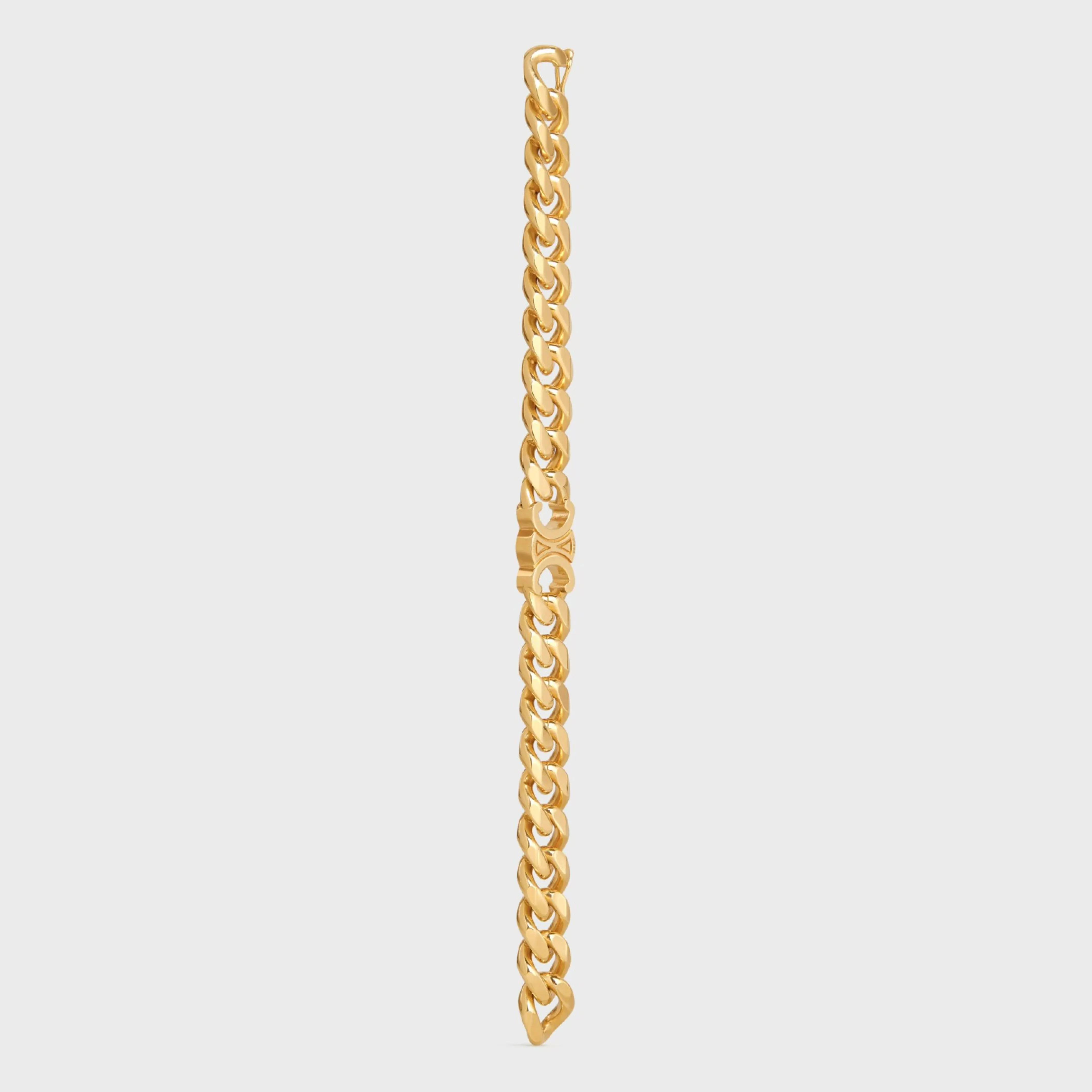 Triomphe Gourmette Bracelet in Brass with Gold Finish^CELINE Hot