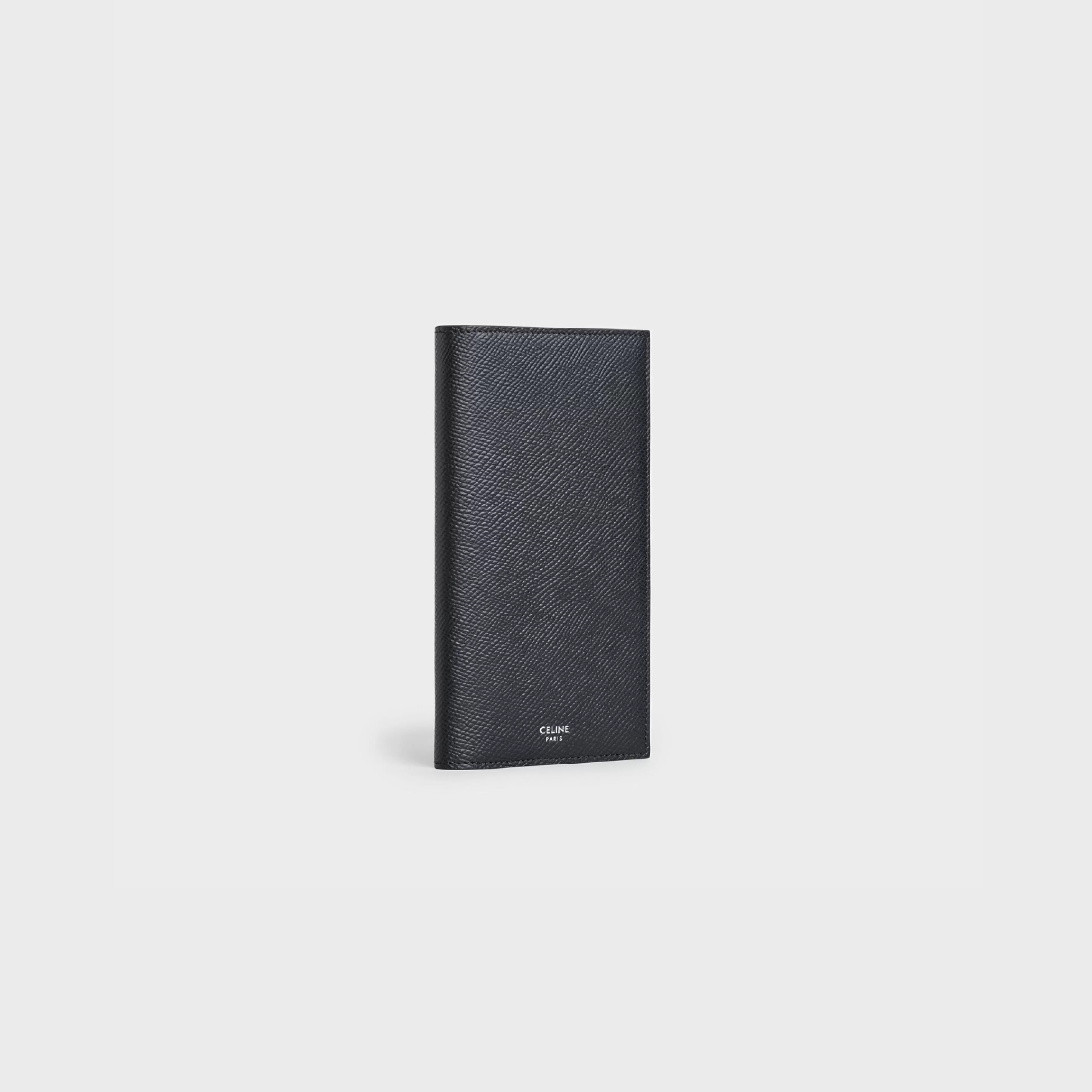 Vertical Wallet with Coin Compartment in grained calfskin^CELINE Hot