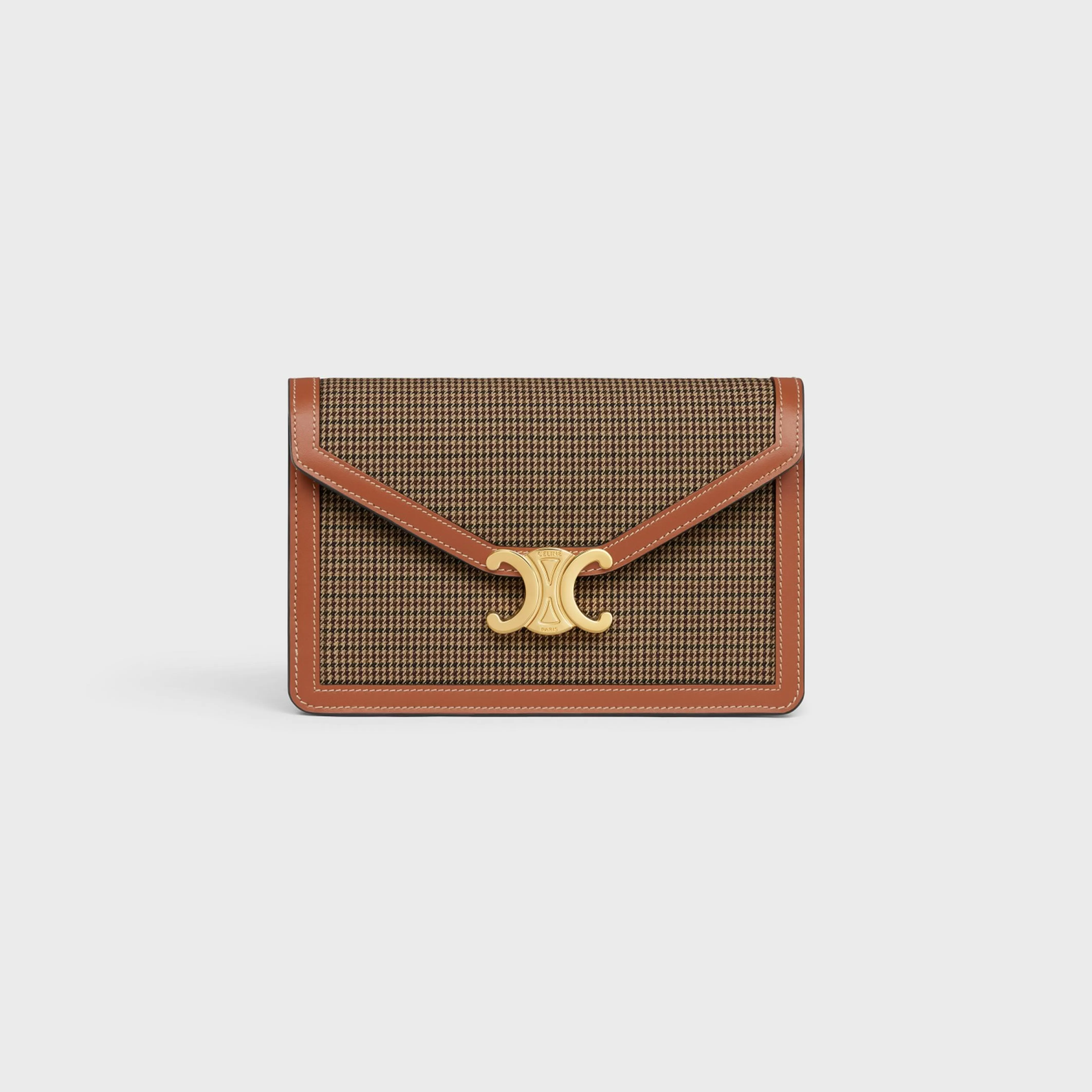 WALLET ON CHAIN MARGO in PIED DE POULE TEXTILE AND CALFSKIN^CELINE Sale